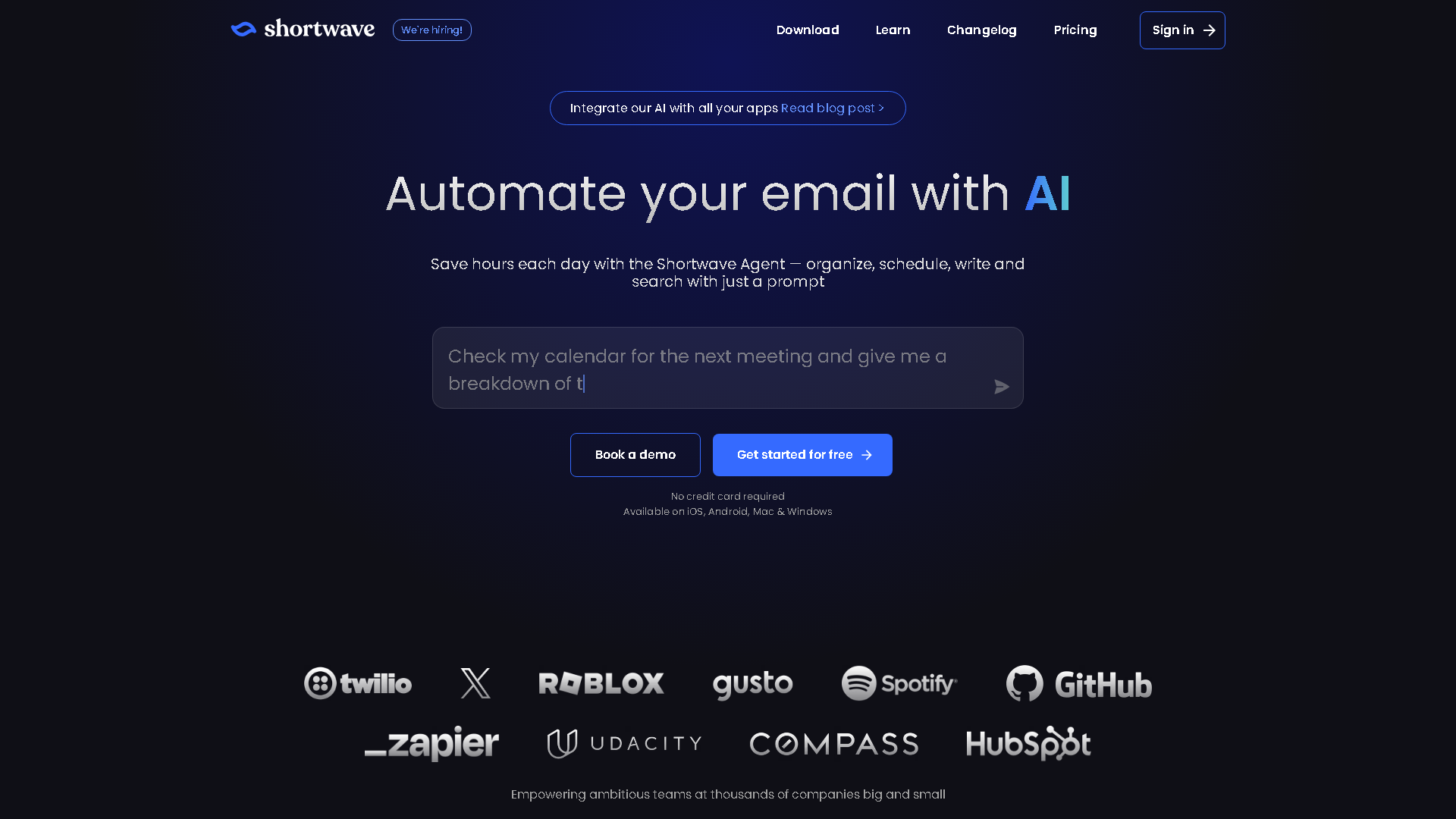 Shortwave Interface Screenshot - Writing & Editing Tool