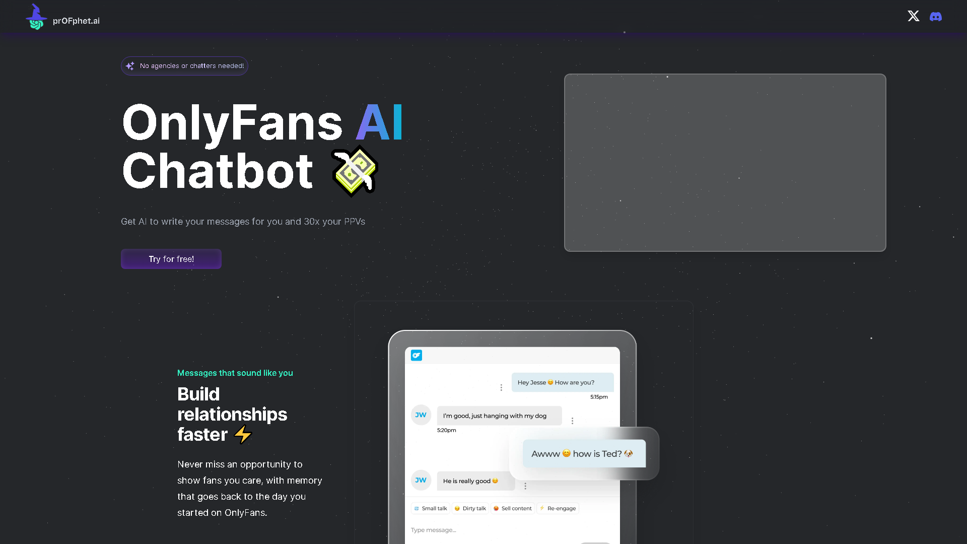 prOFphet Interface Screenshot - Writing & Editing Tool