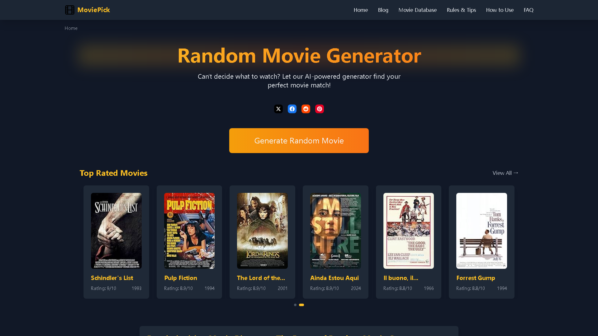 MoviePick Interface Screenshot - Video & Animation Tool