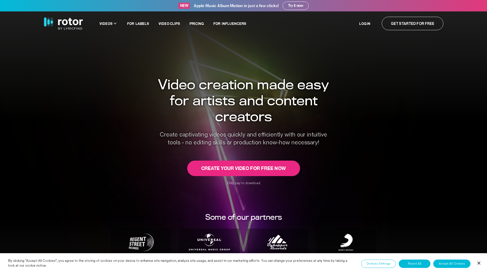 Rotor Videos Interface Screenshot - Social Media Tool