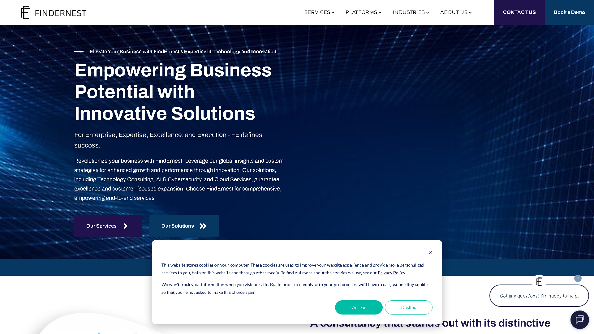 FindErnest Interface Screenshot - Business Research Tool