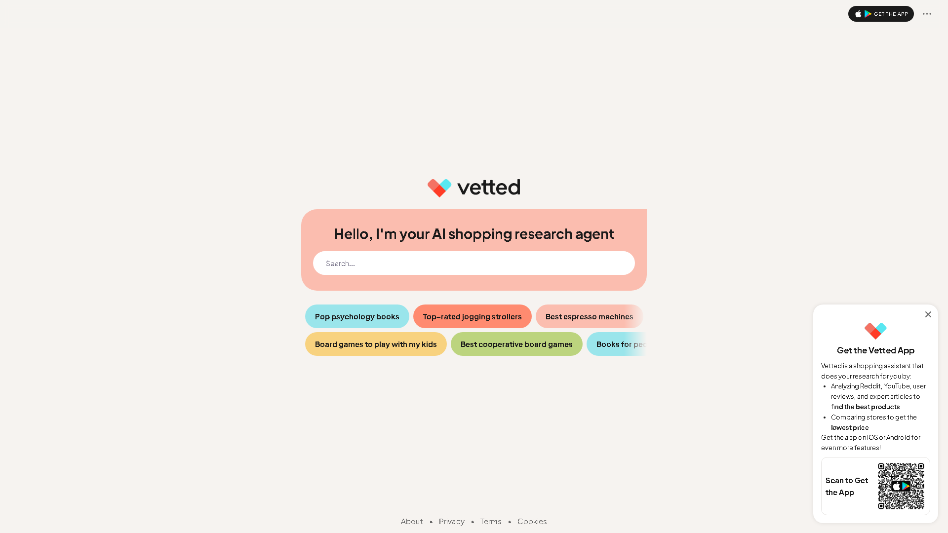 Vetted Interface Screenshot - Daily Life Tool