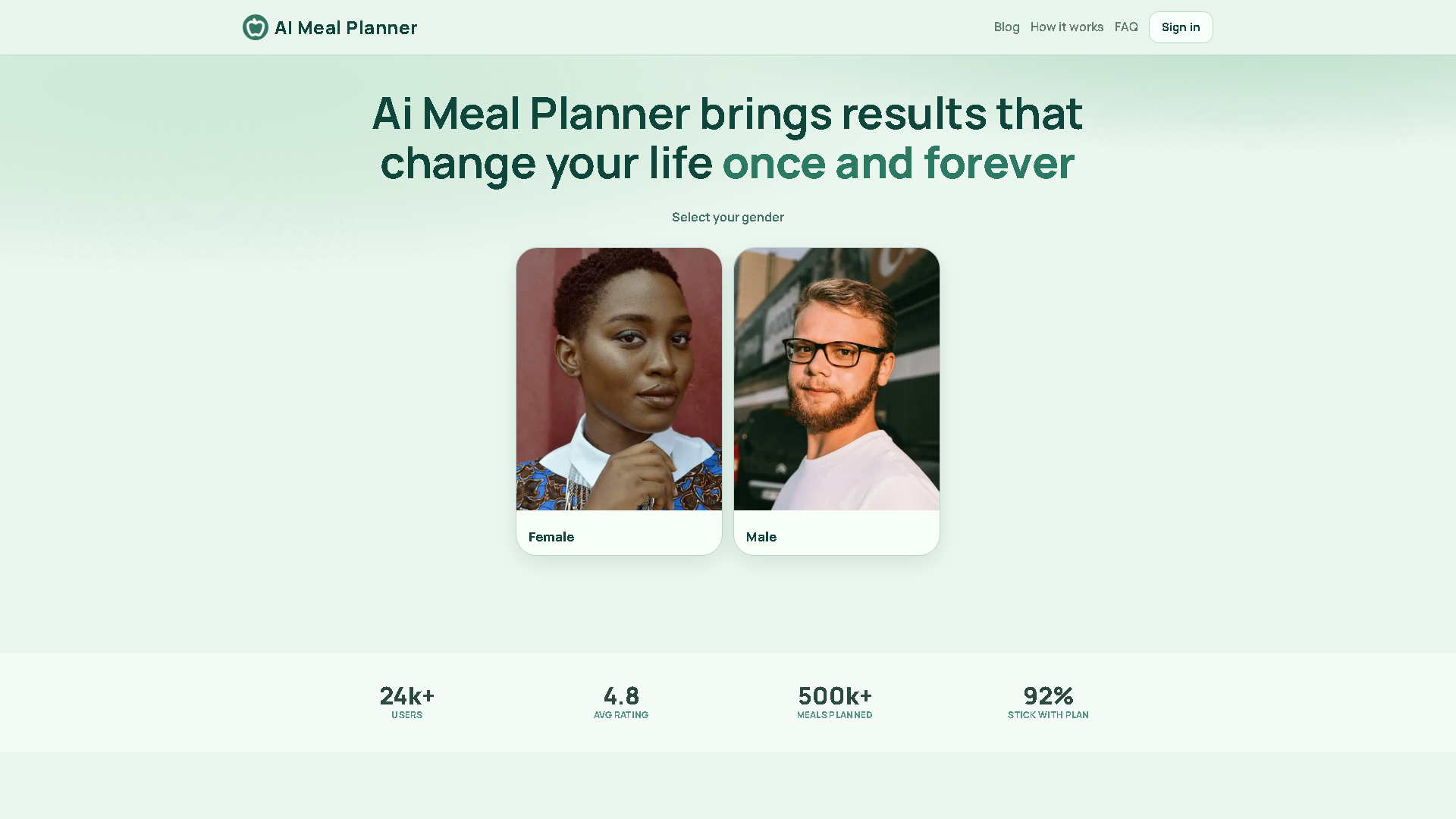 AI Meal Planner Interface Screenshot - Daily Life Tool
