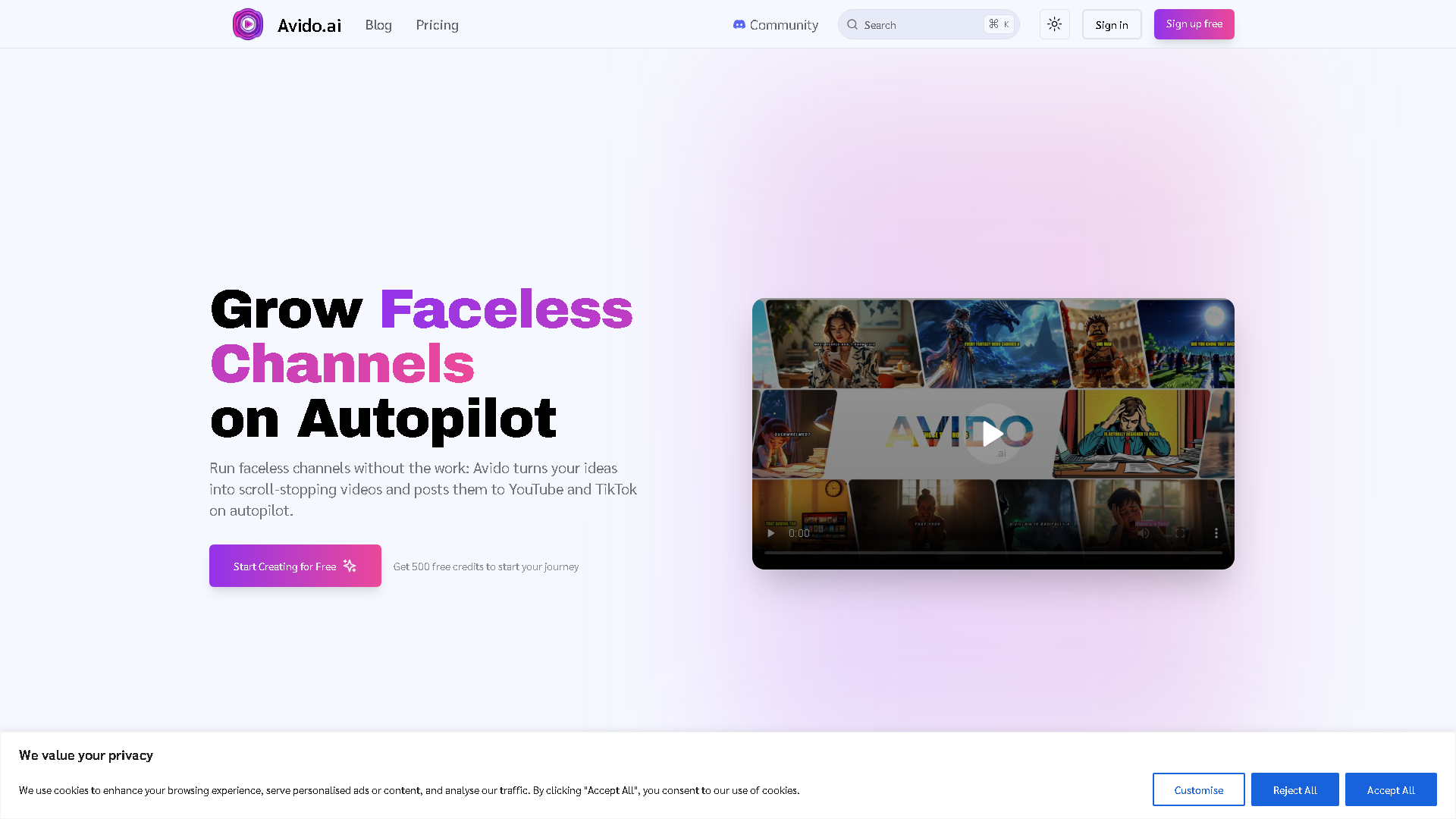 Avido.ai Interface Screenshot - Social Media Tool