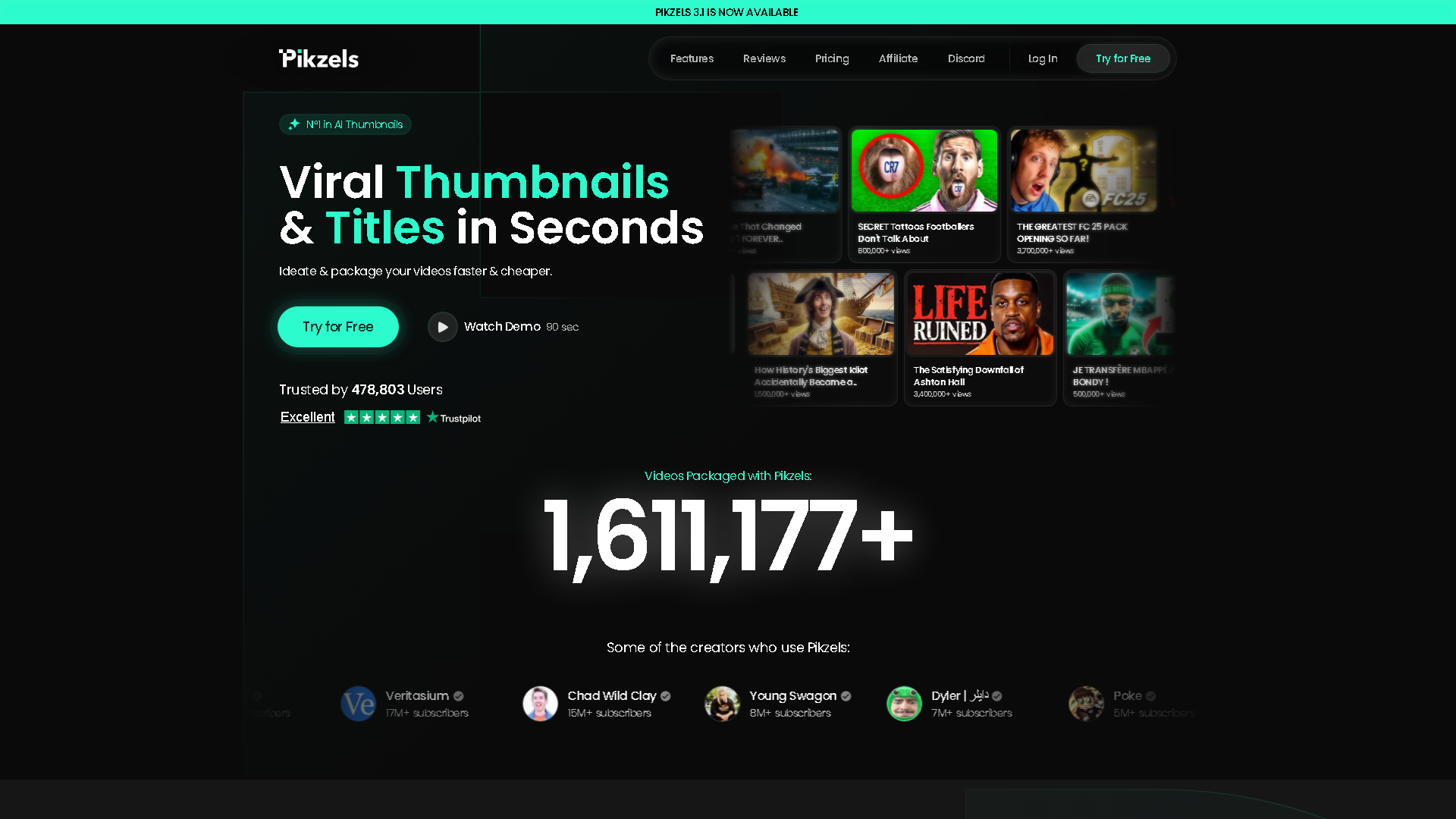 Pikzels AI Interface Screenshot - Writing & Editing Tool