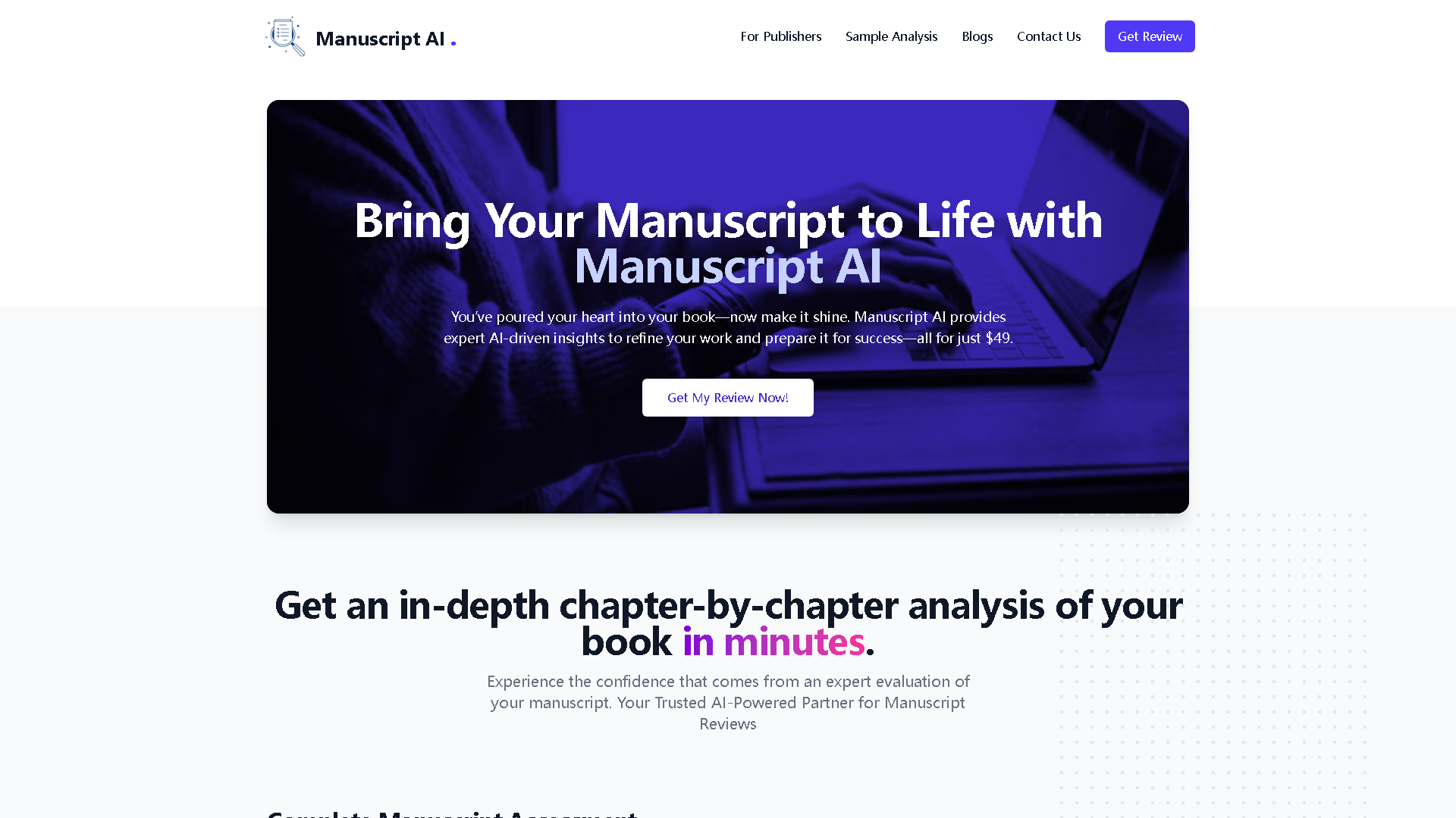 Manuscript AI Interface Screenshot - Writing & Editing Tool