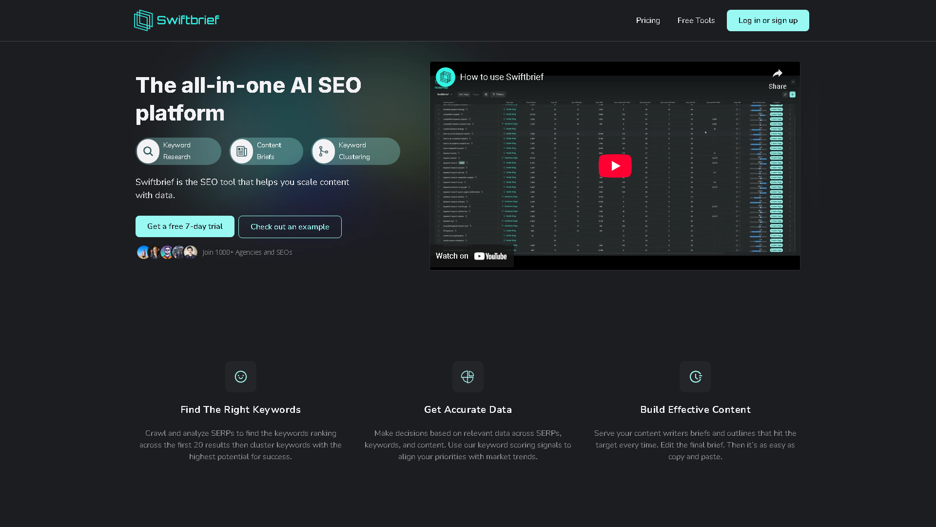 Swiftbrief Interface Screenshot - Writing & Editing Tool