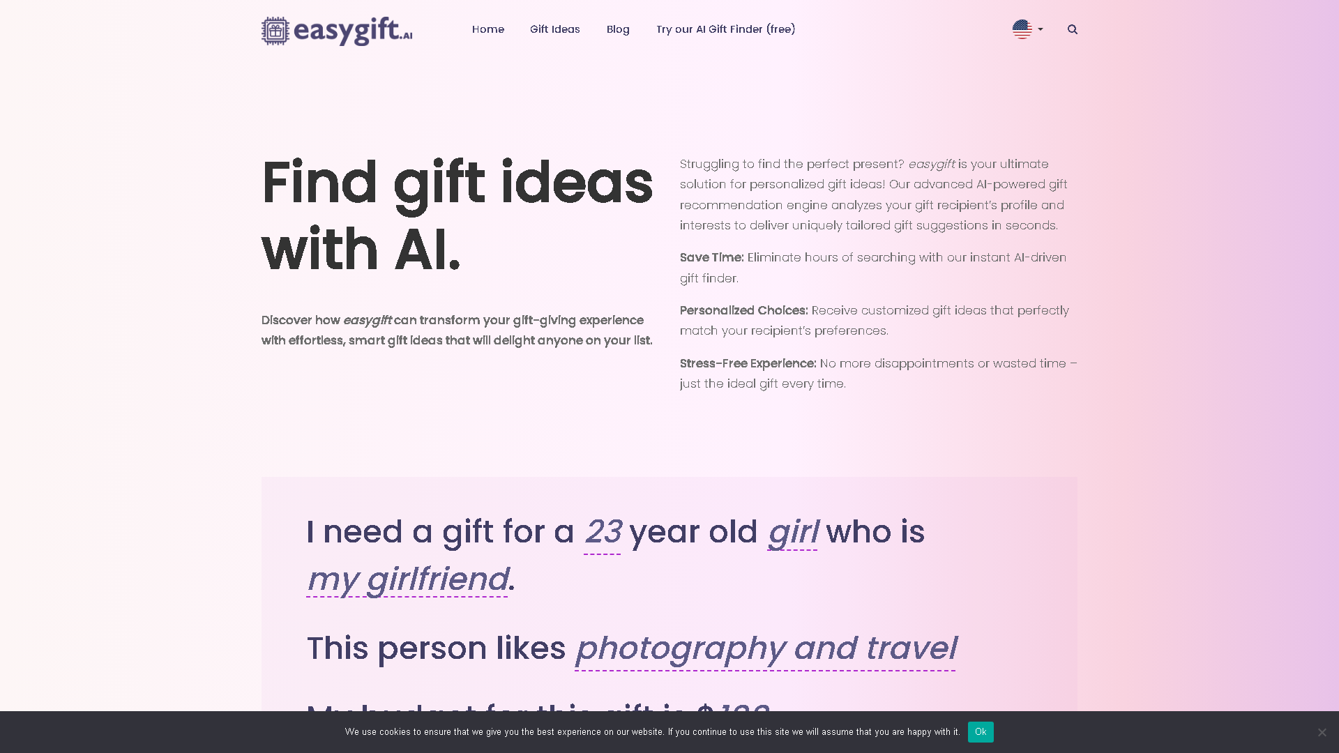 EasyGift Interface Screenshot - Daily Life Tool