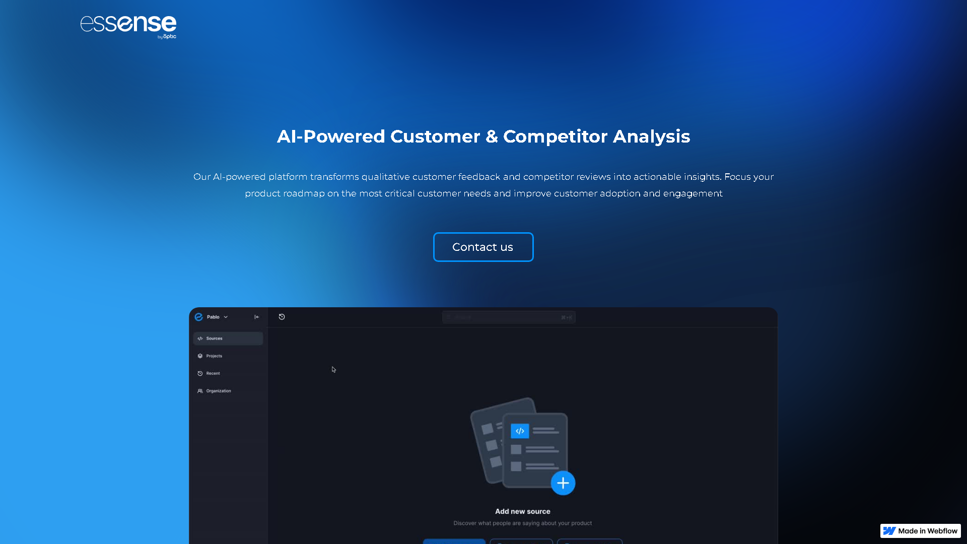 Essense Interface Screenshot - Marketing & SEO Tool