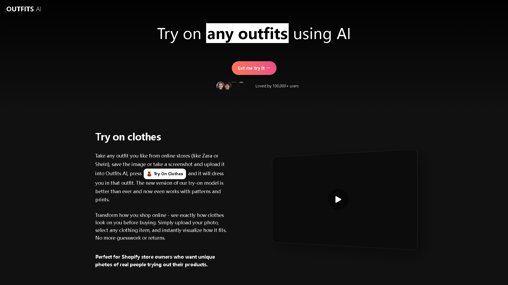 Outfits AI Interface Screenshot - Image & Design Tool