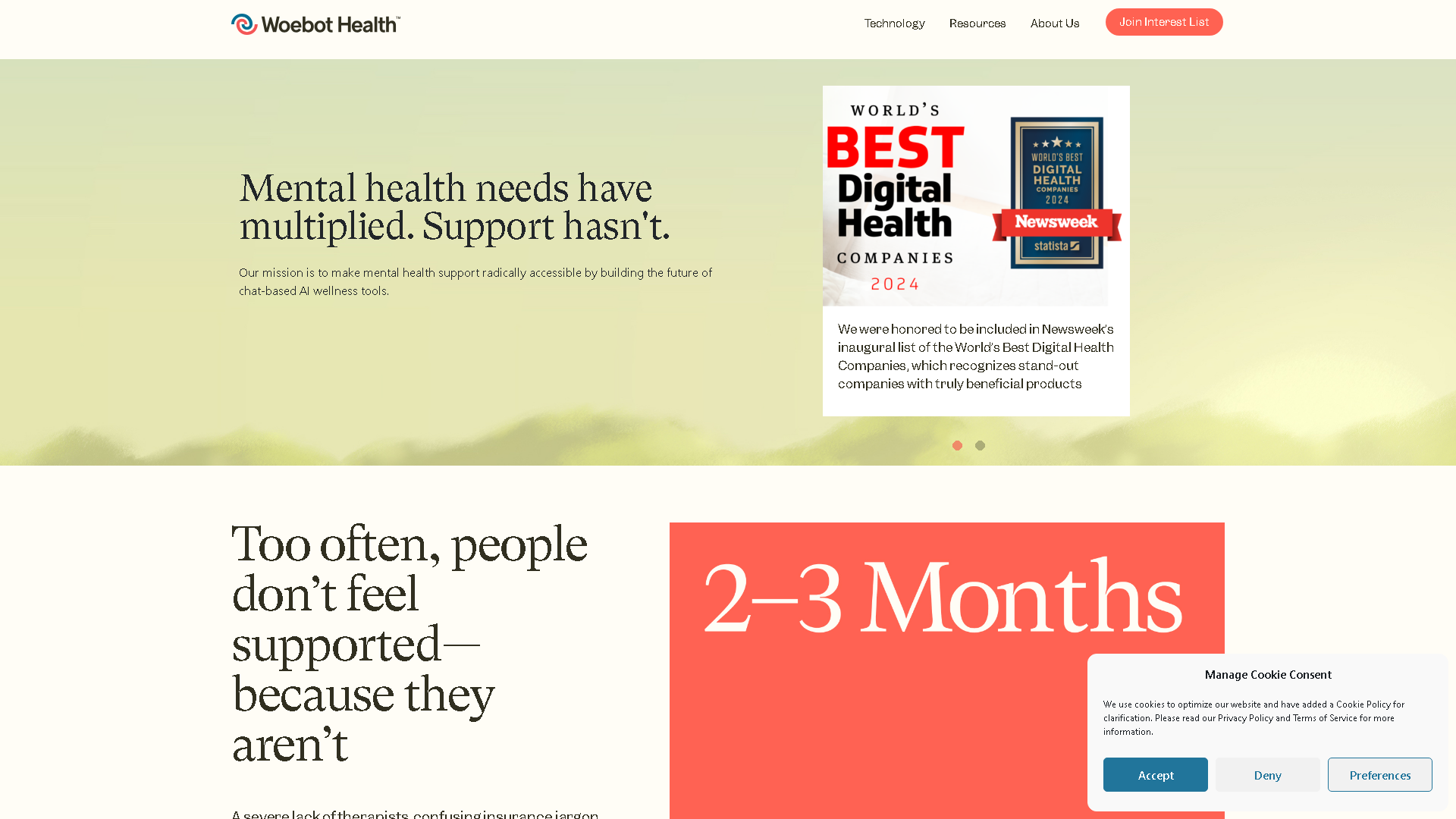 Woebot Health Interface Screenshot - Health & Wellness Tool