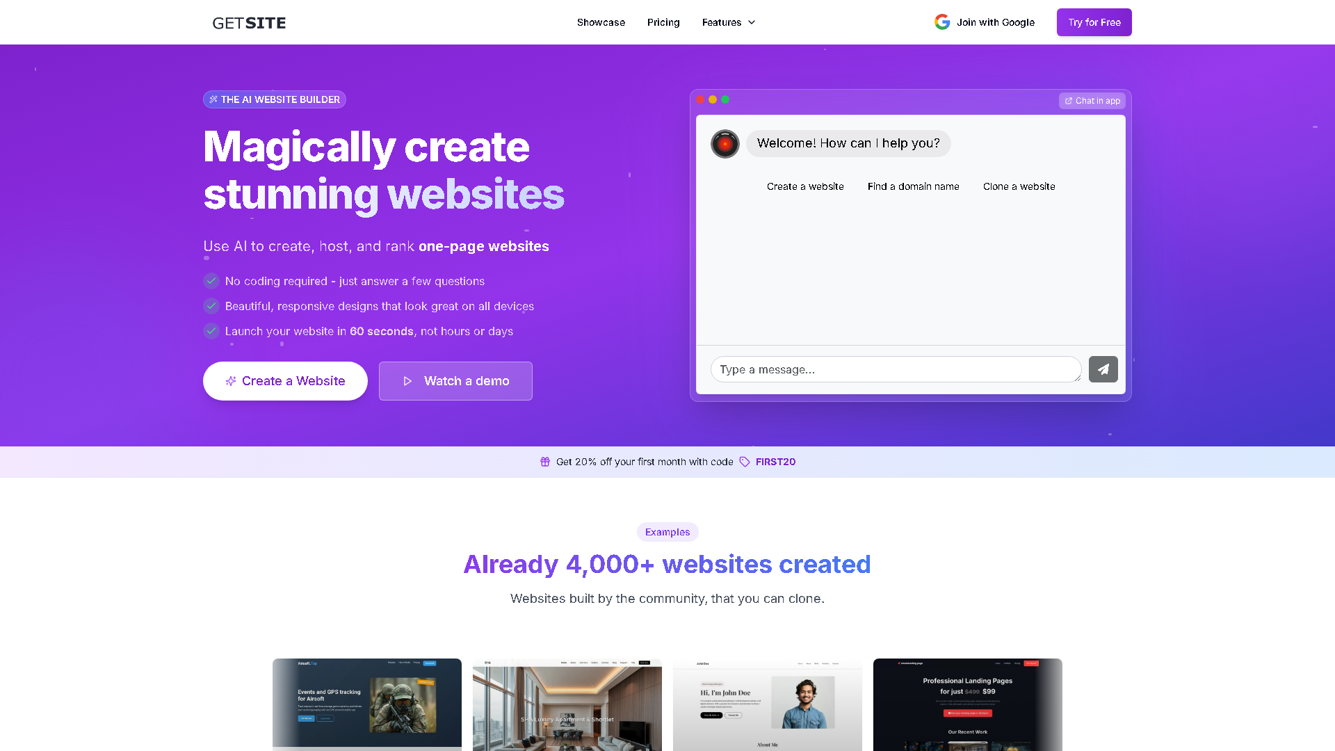 GetSite Interface Screenshot - Art & Creative Design Tool