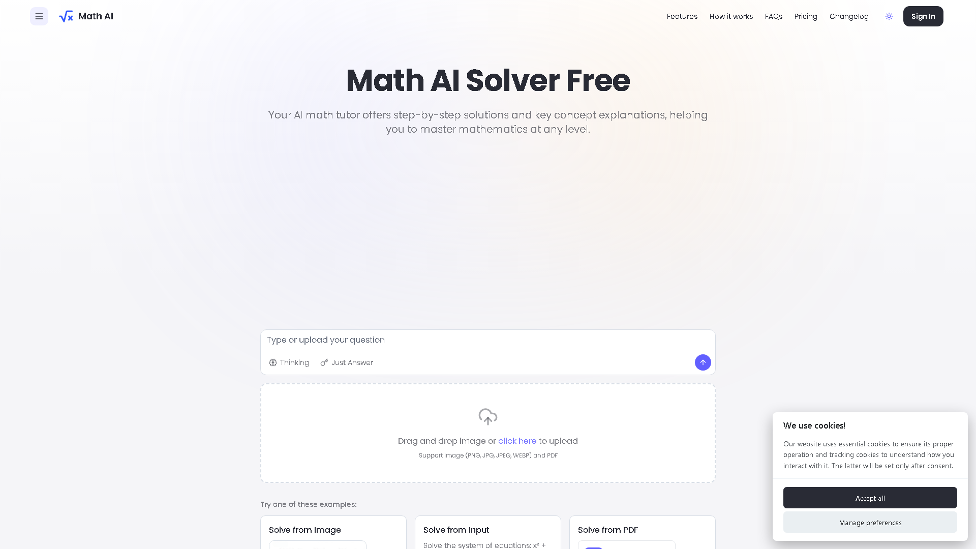 Math AI Interface Screenshot - Education & Translation Tool
