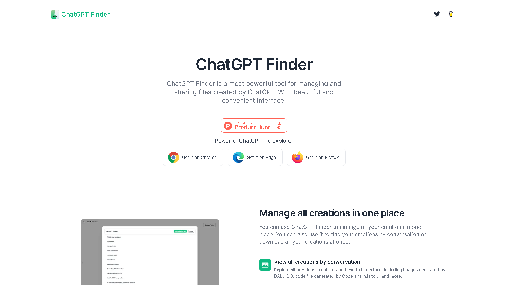 ChatGPT Finder Interface Screenshot - Office & Productivity Tool