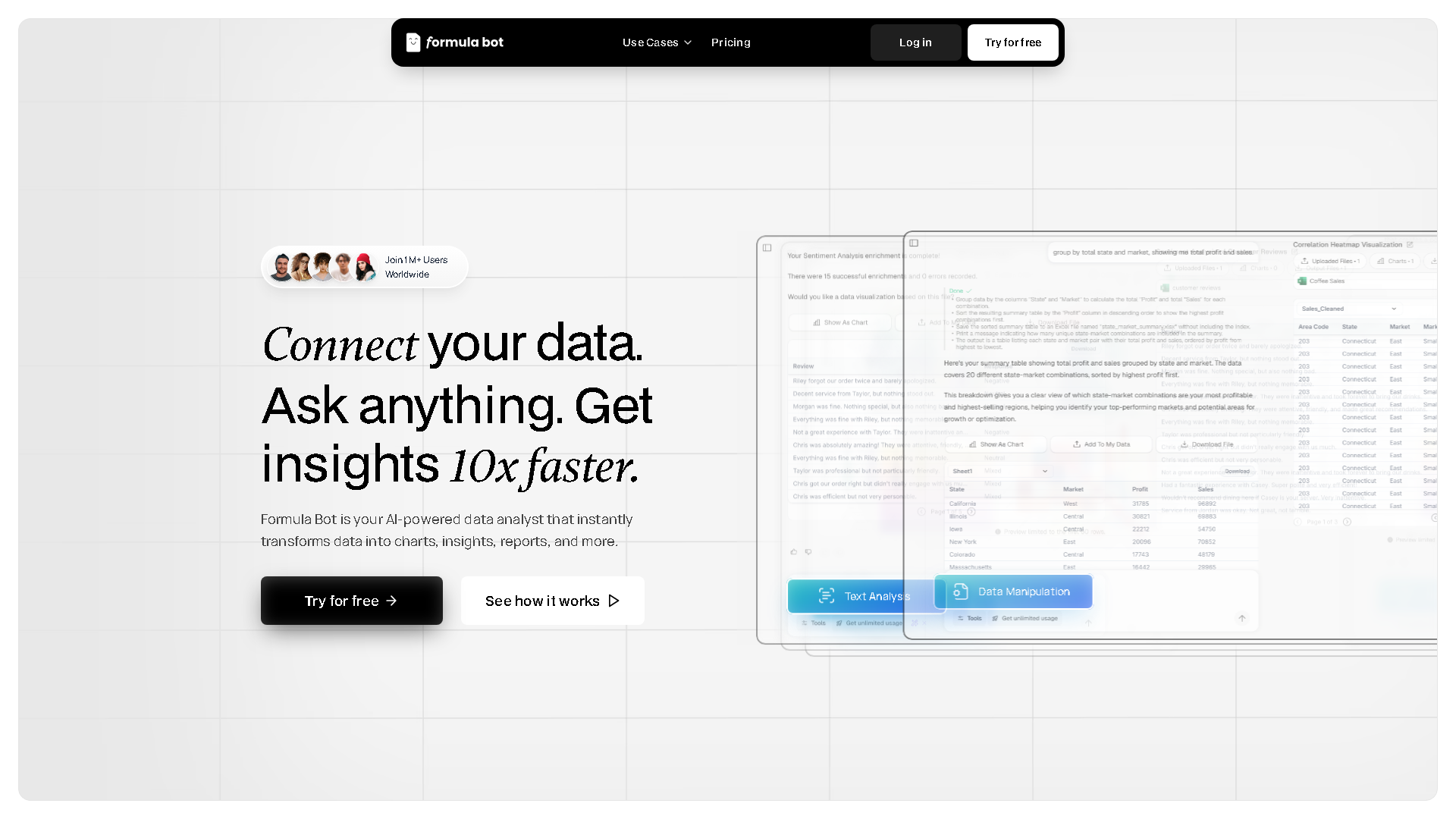 Formula Bot Interface Screenshot - Writing & Editing Tool