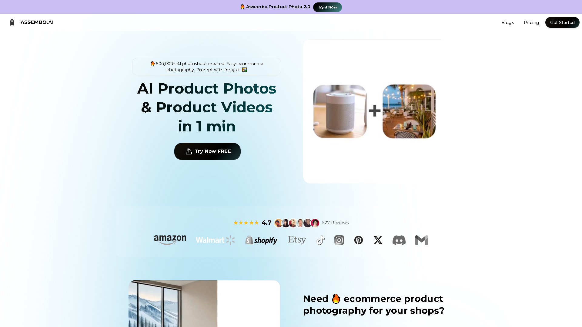 Assembo.ai Interface Screenshot - Image Generation & Editing Tool