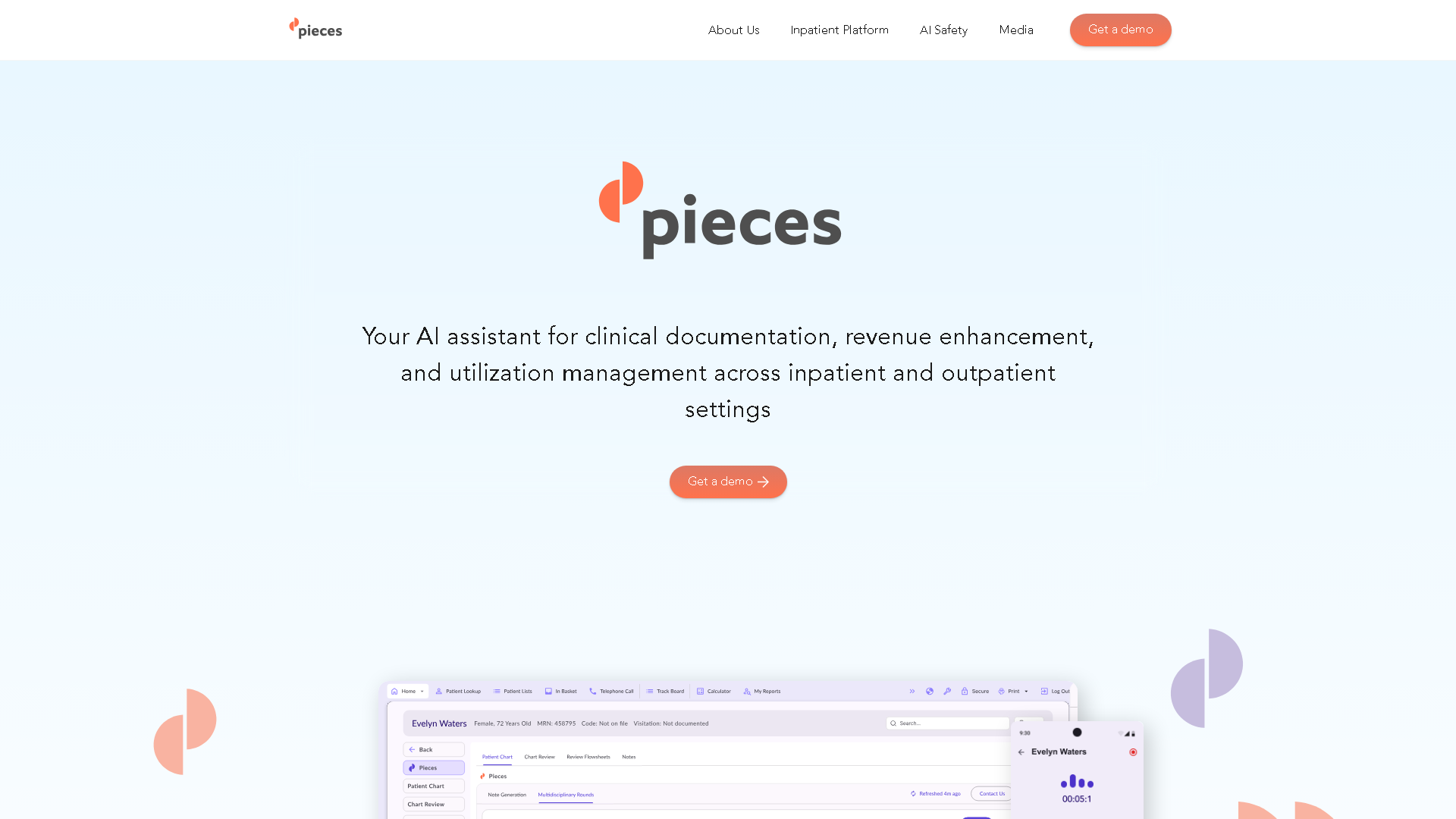 Pieces Technologies Interface Screenshot - Writing & Editing Tool