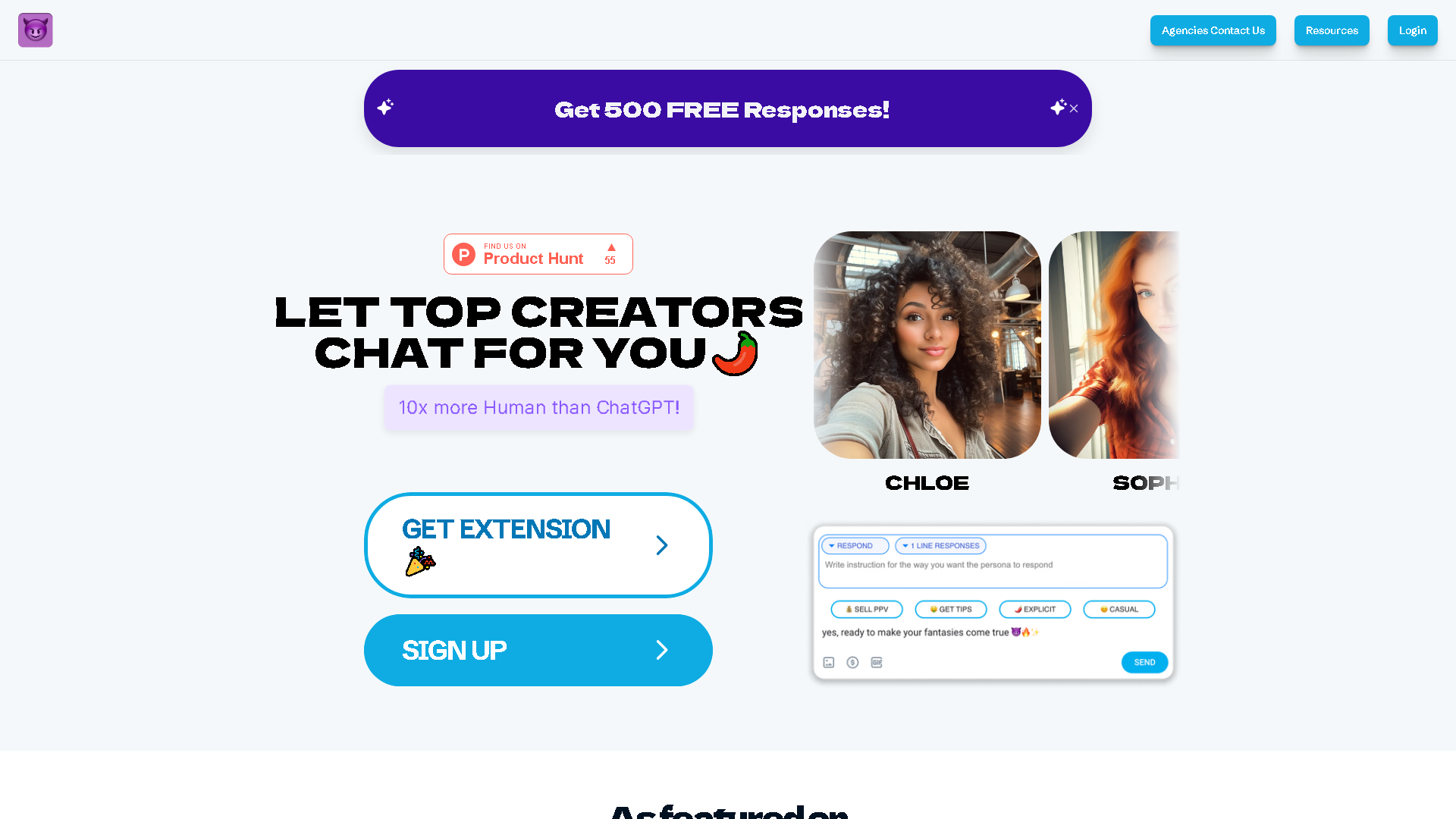 ChatPersonas.ai Interface Screenshot - Social Media Tool