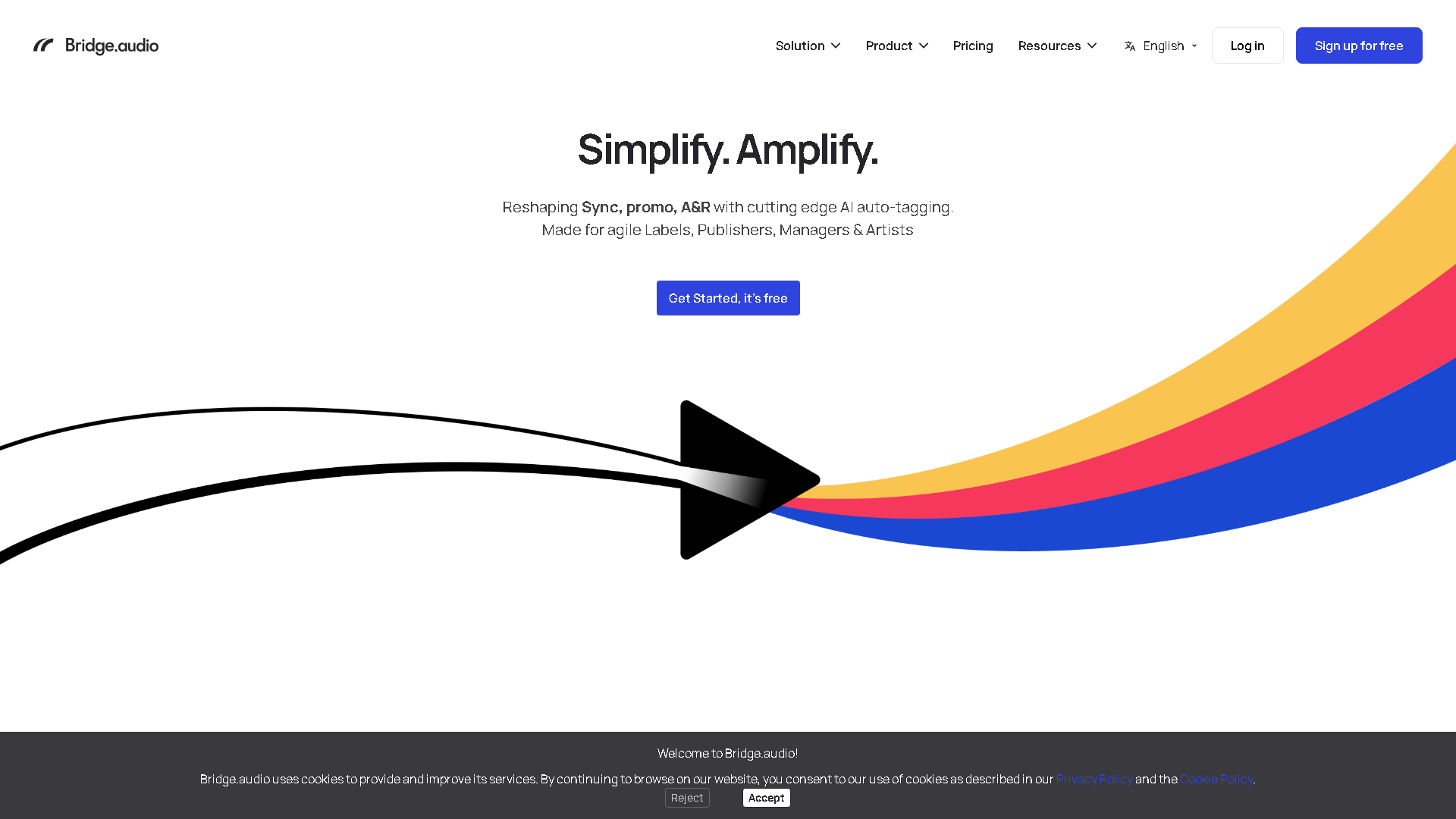 Bridge.audio Interface Screenshot - Marketing & Advertising Tool