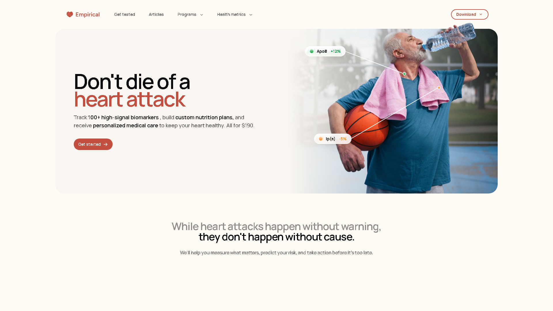 Empirical Health Interface Screenshot - Health & Wellness Tool