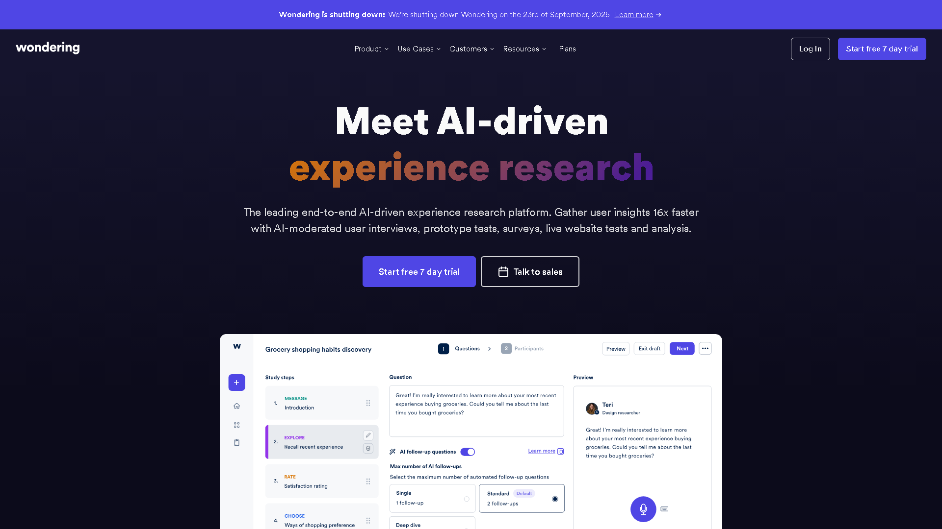 Wondering Interface Screenshot - Art & Creative Design Tool