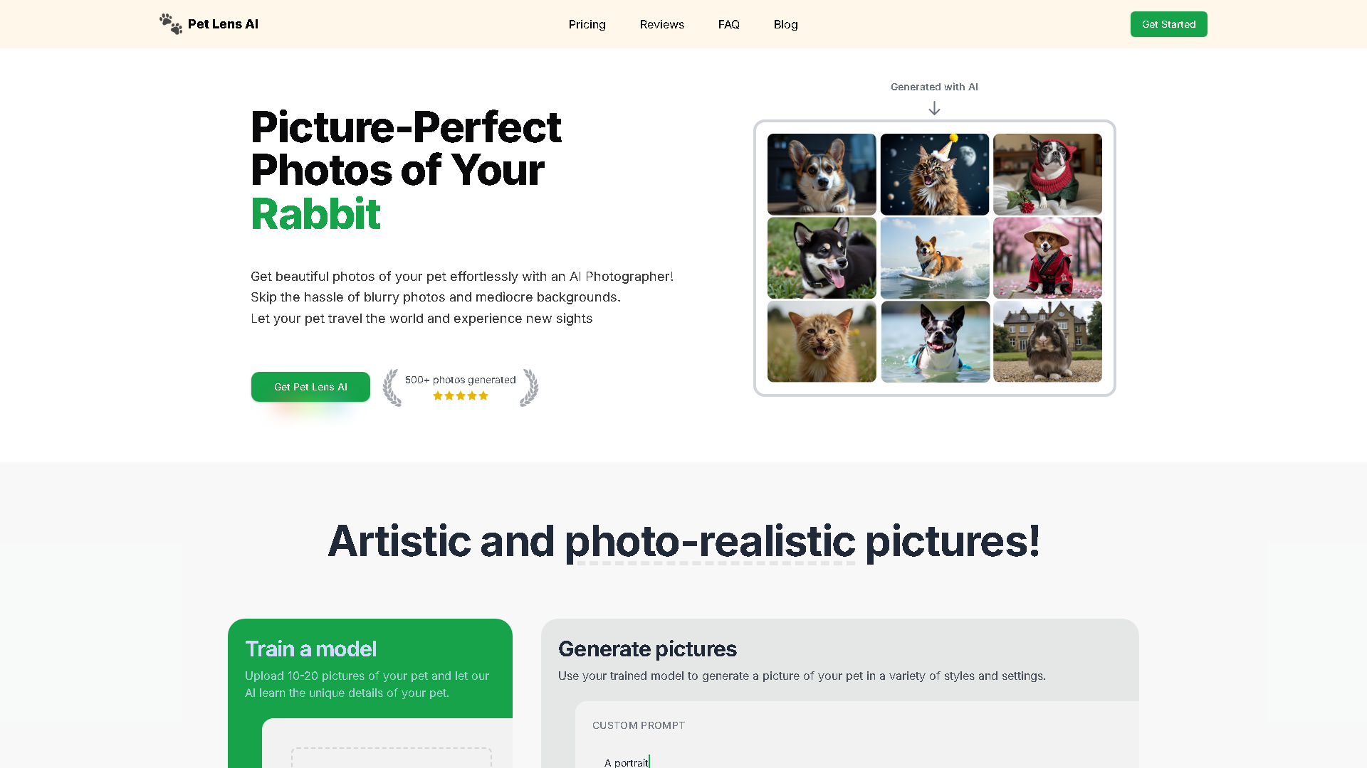 Pet Lens AI Interface Screenshot - Art & Creative Design Tool