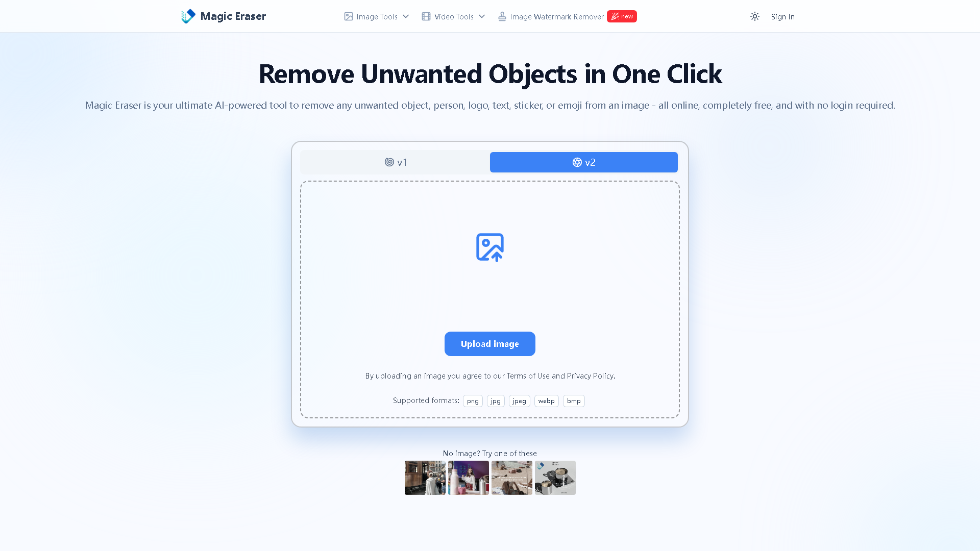 Magic Eraser Interface Screenshot - Image Generation & Editing Tool