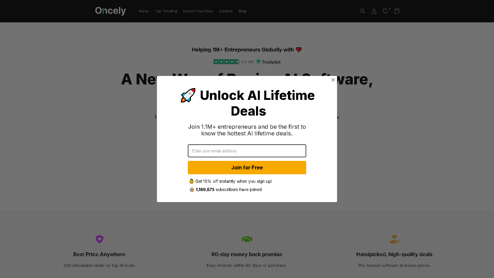 Oncely Interface Screenshot - Marketing & Advertising Tool