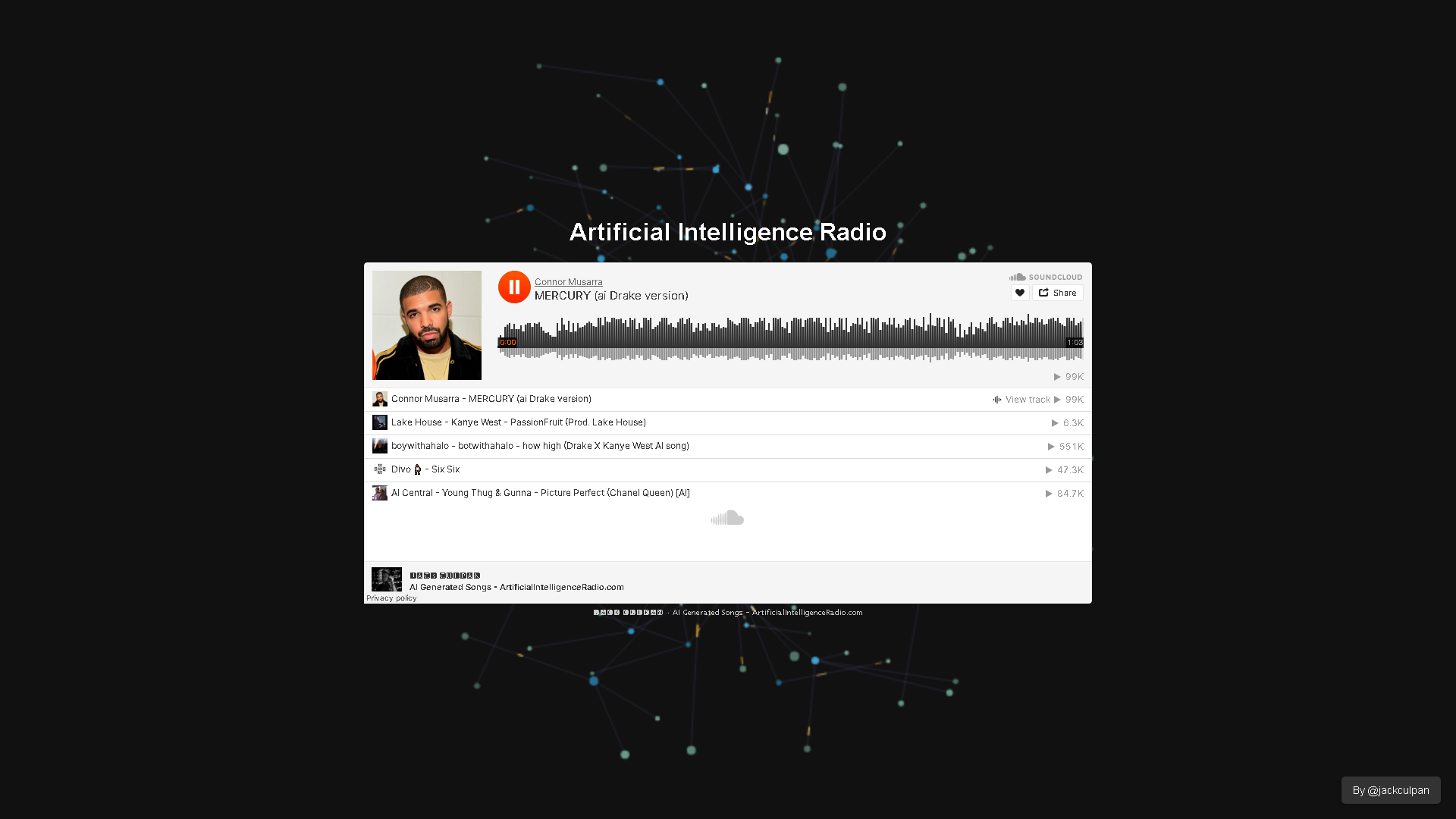 Artificial Intelligence Radio Interface Screenshot - Audio & Voice Tool