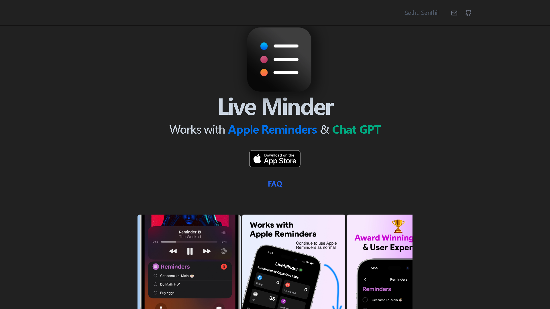 LiveMinder Interface Screenshot - Office & Productivity Tool