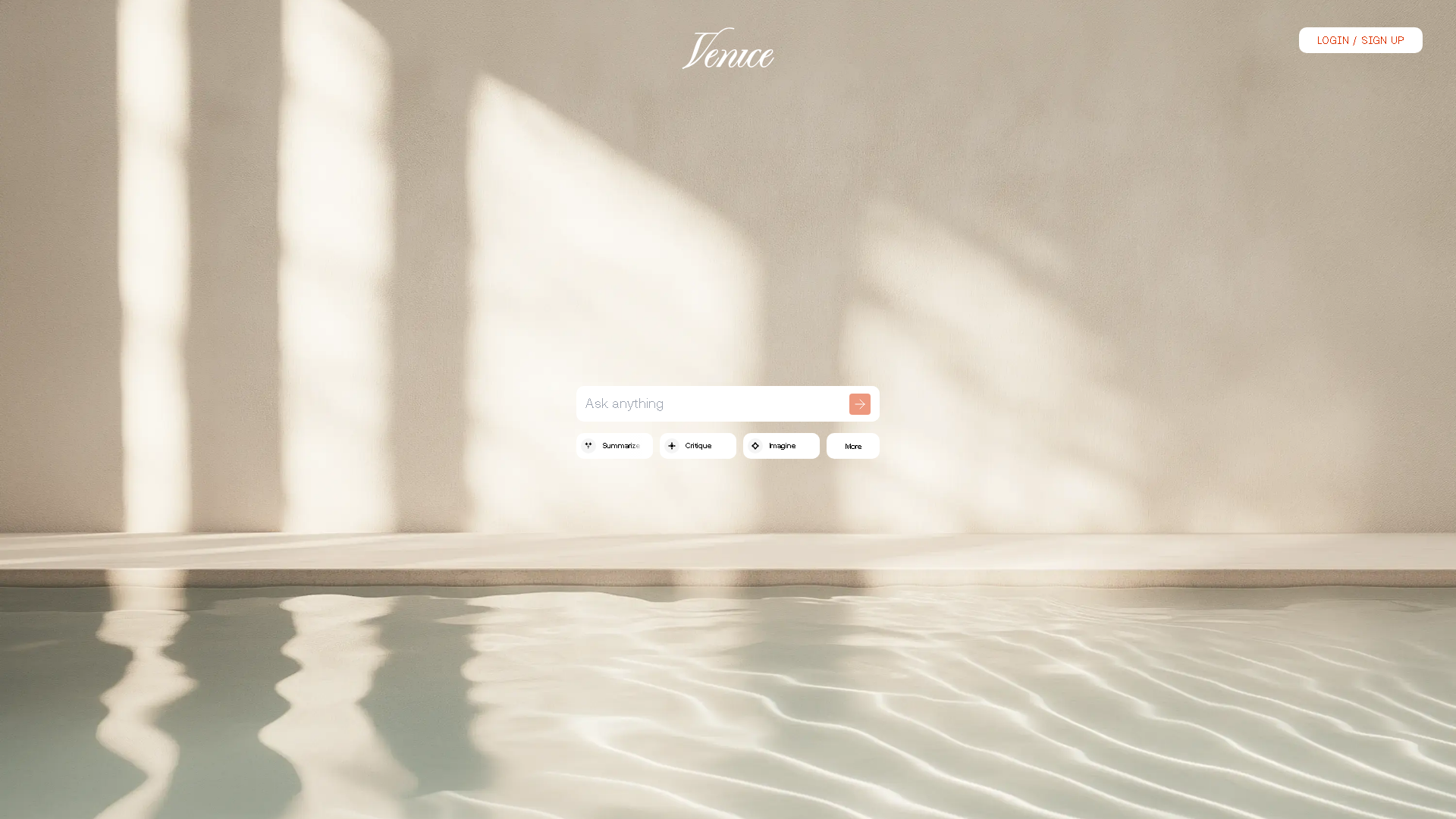 Venice AI Interface Screenshot - Writing & Editing Tool