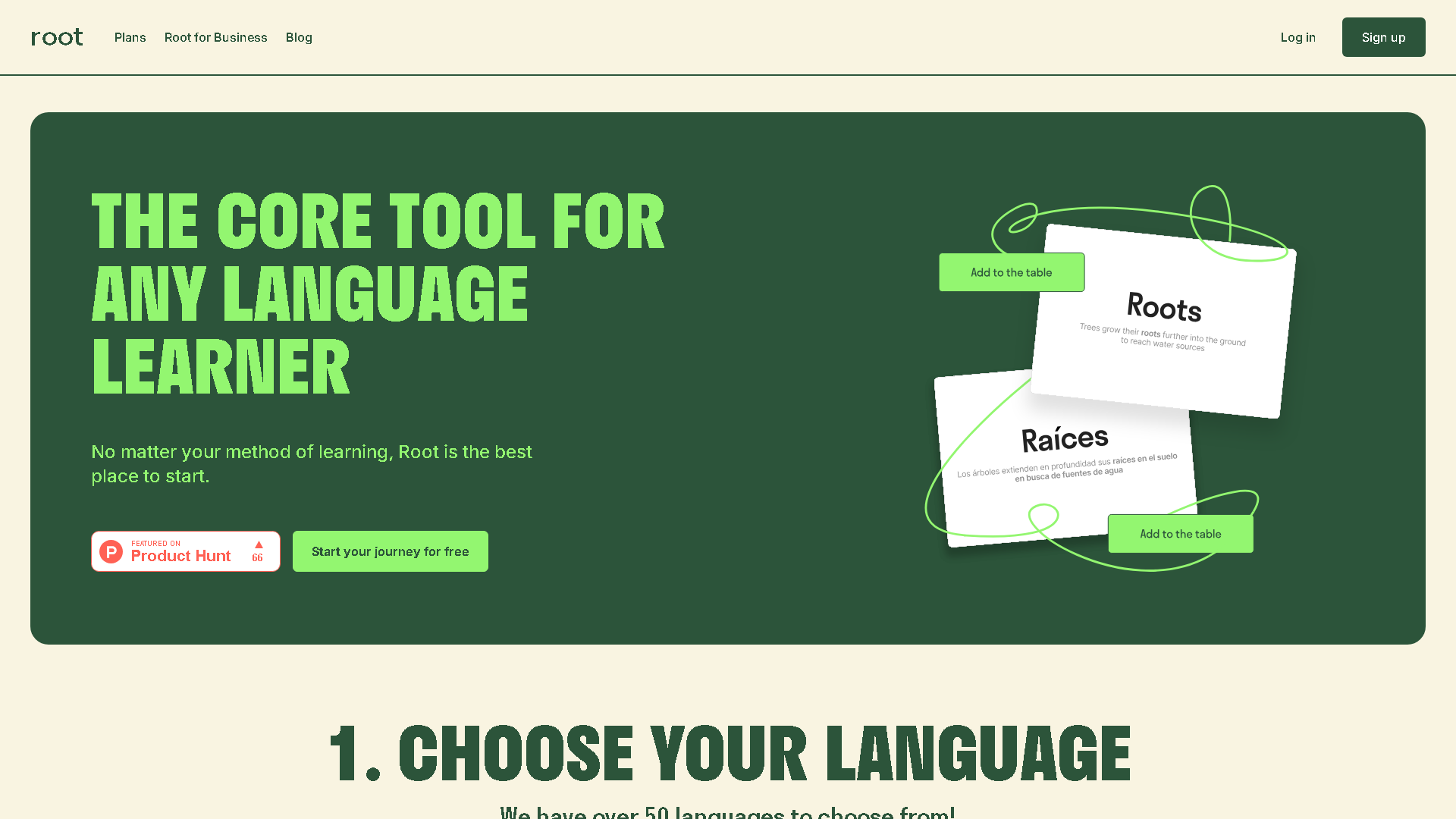 Root Vocab Interface Screenshot - Writing & Editing Tool
