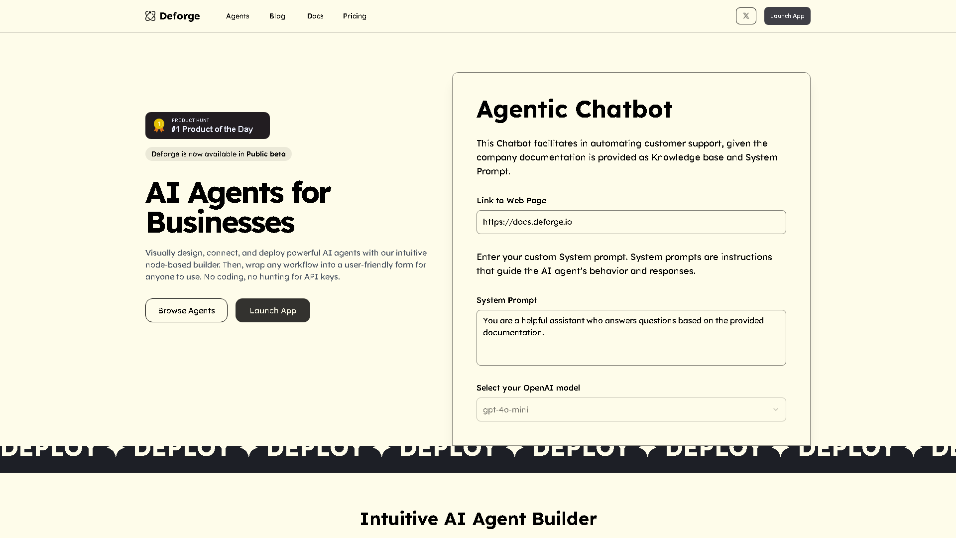 Deforge Interface Screenshot - Business Research Tool