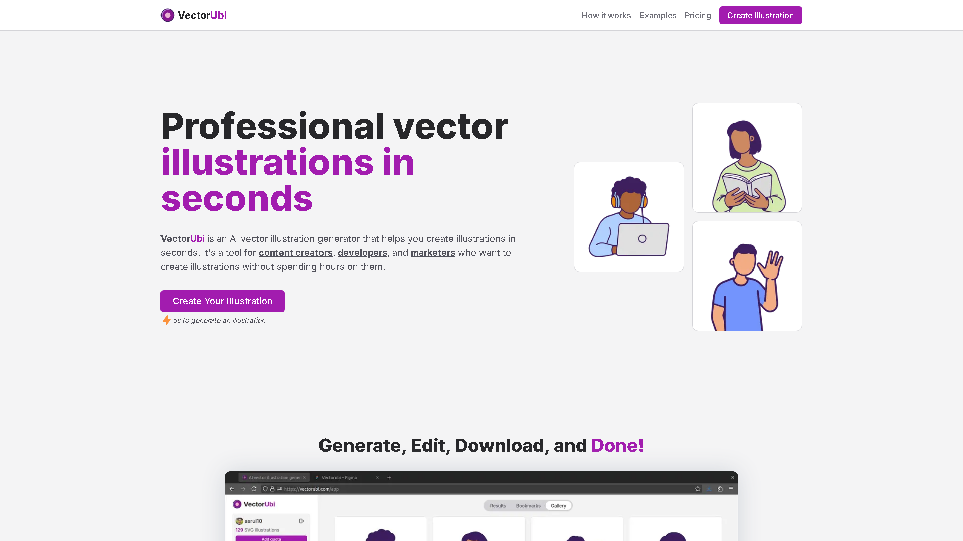 VectorUbi Interface Screenshot - Art & Creative Design Tool