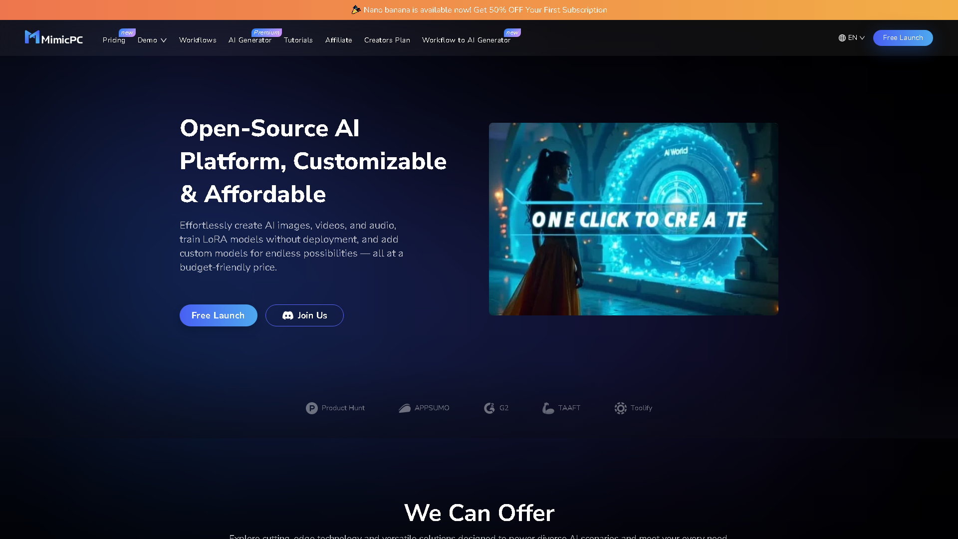 MimicPC Interface Screenshot - Writing & Editing Tool