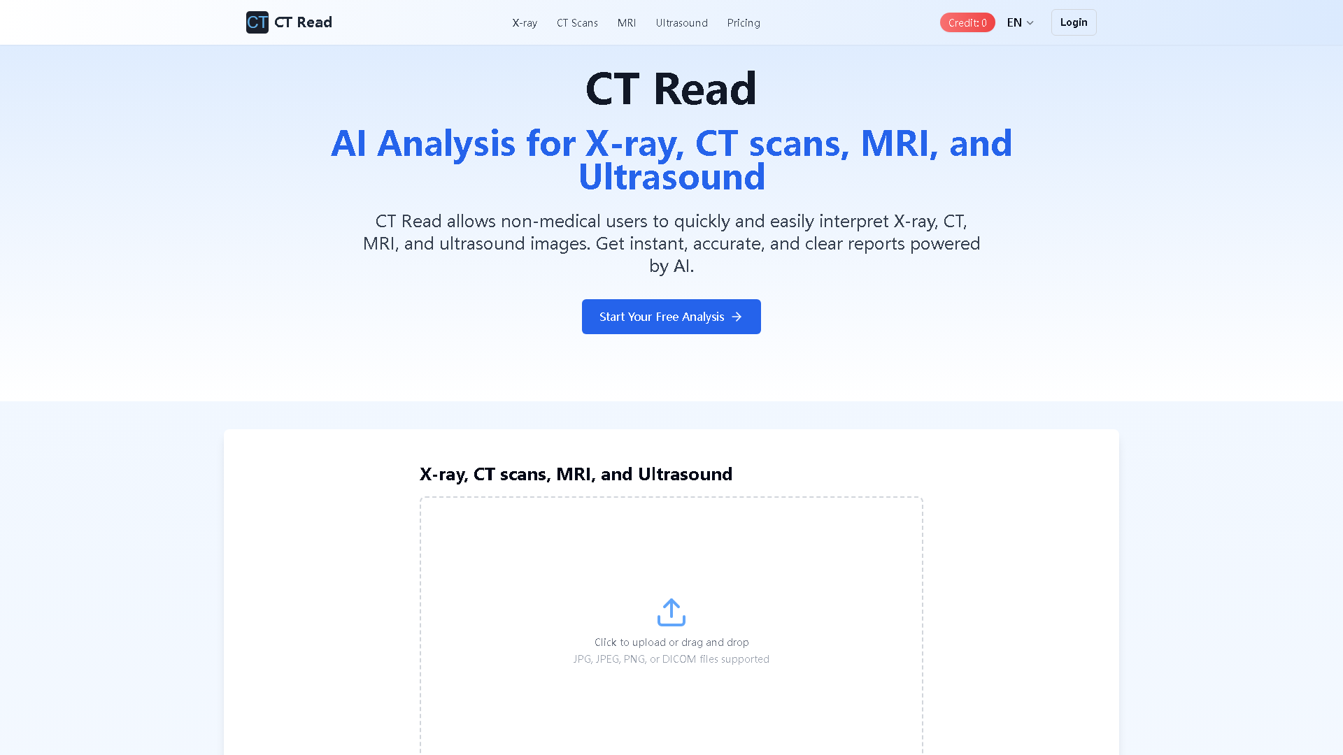 CT Read Interface Screenshot - Health & Wellness Tool