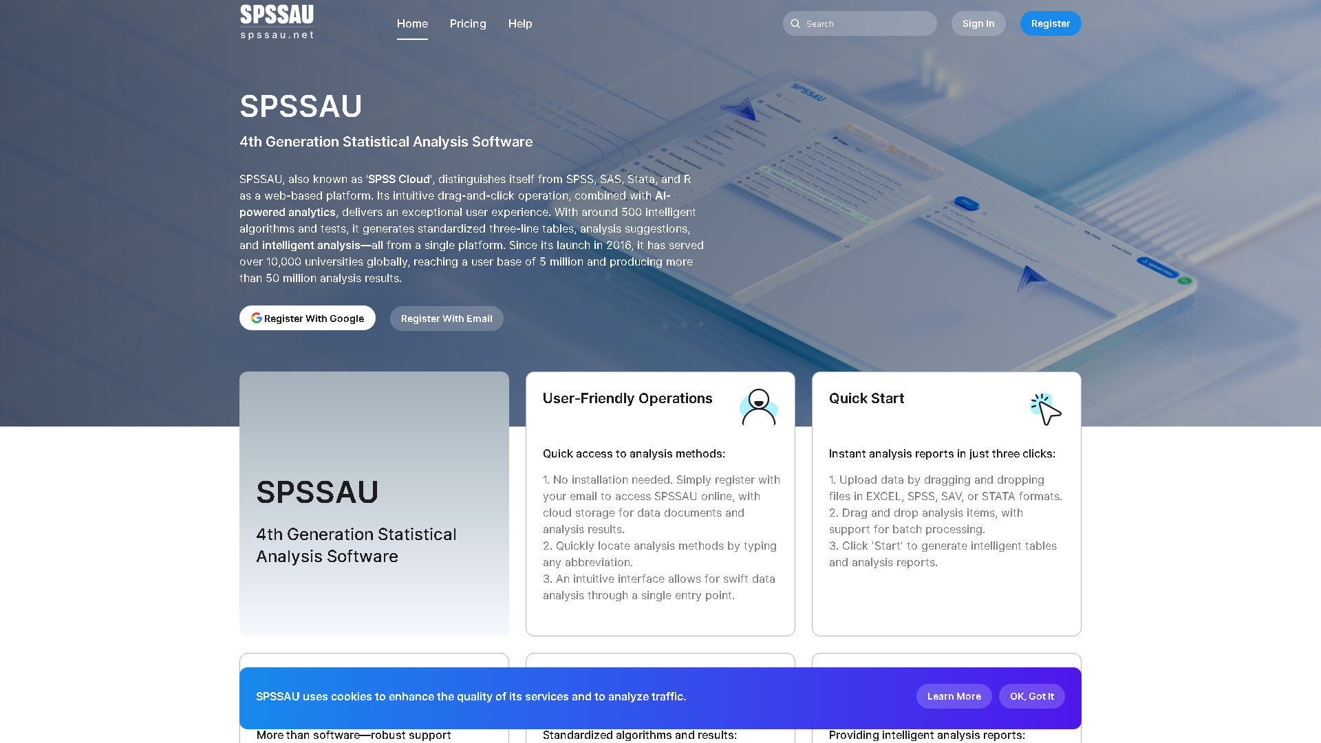 SPSSAU Interface Screenshot - Office & Productivity Tool