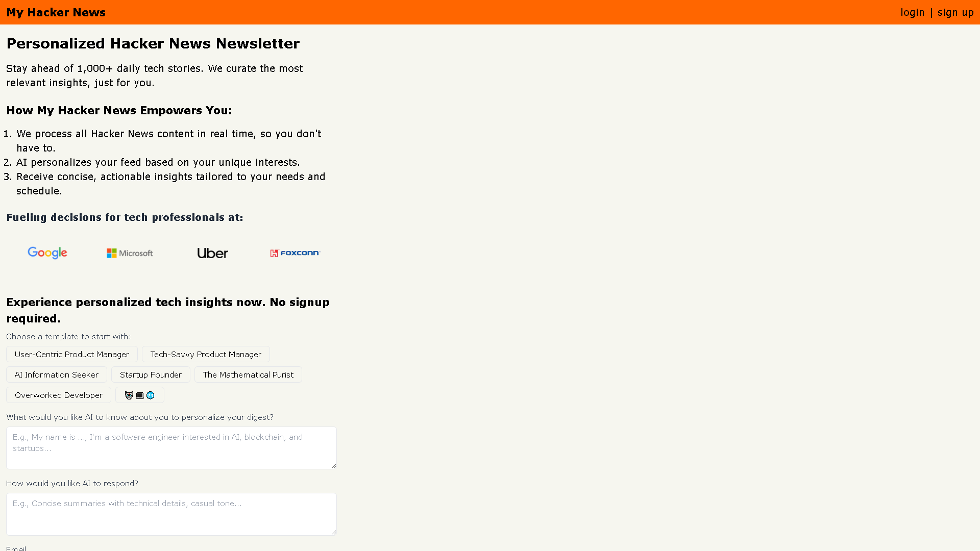 My Hacker News Interface Screenshot - Daily Life Tool