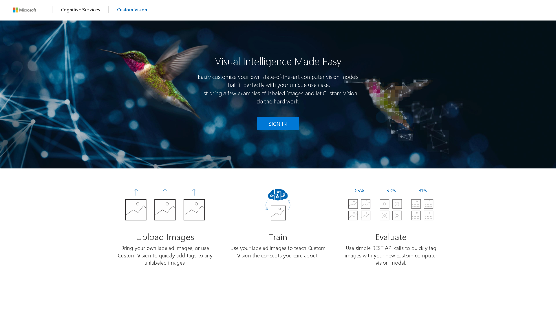 Custom Vision Interface Screenshot - Image Analysis Tool