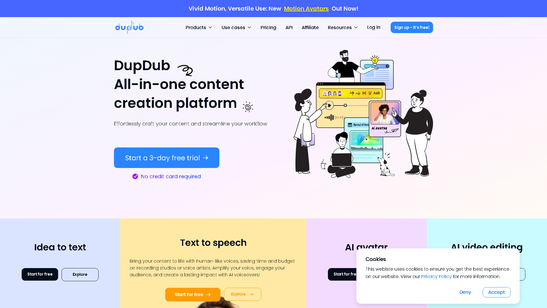 DupDub Interface Screenshot - Voice Generation & Conversion Tool