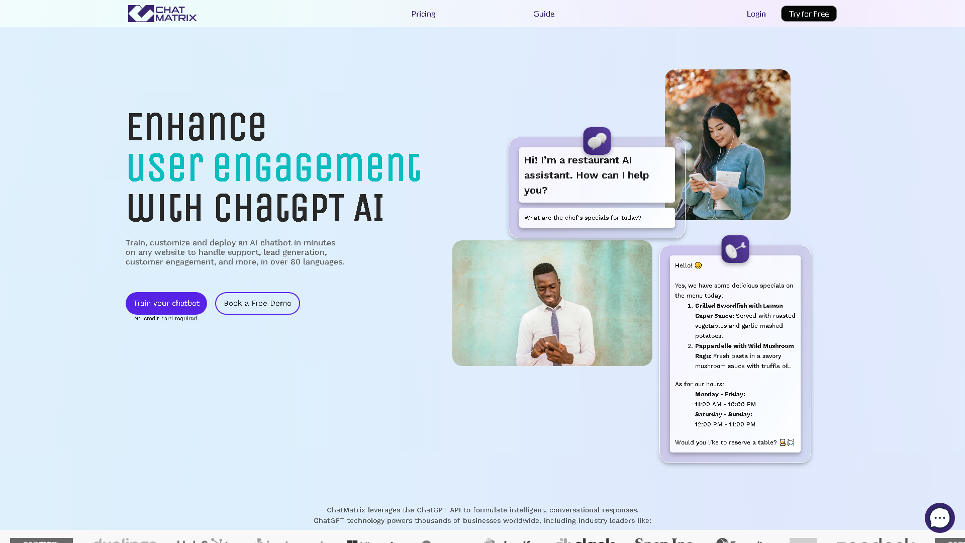 ChatMatrix Interface Screenshot - Writing & Editing Tool