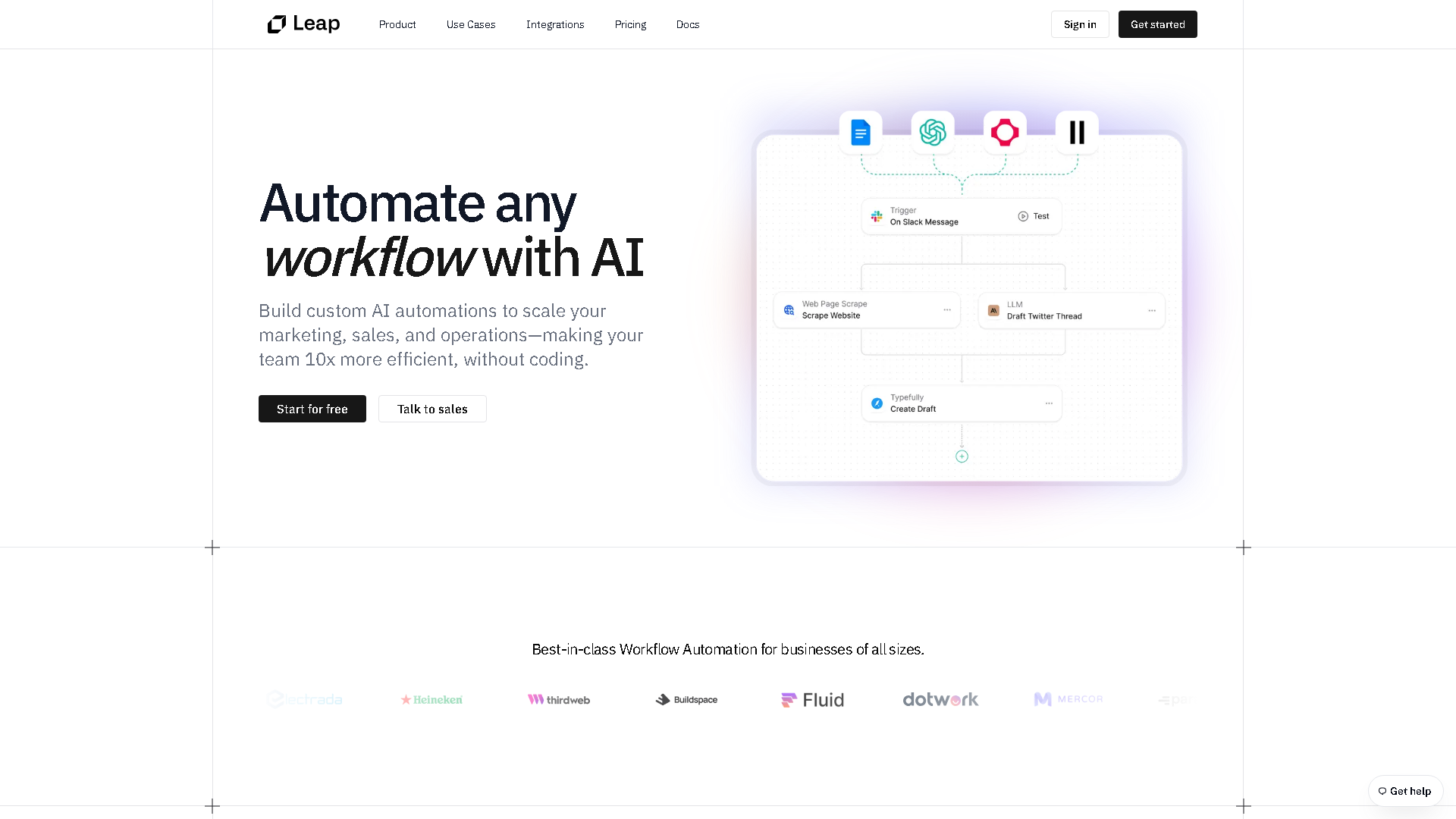 Leap AI Interface Screenshot - Writing & Editing Tool