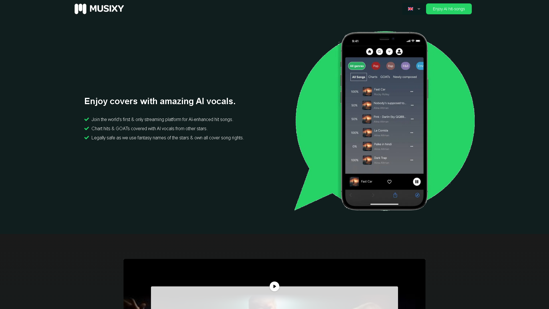 Musixy.ai Interface Screenshot - Music & Audio Tool