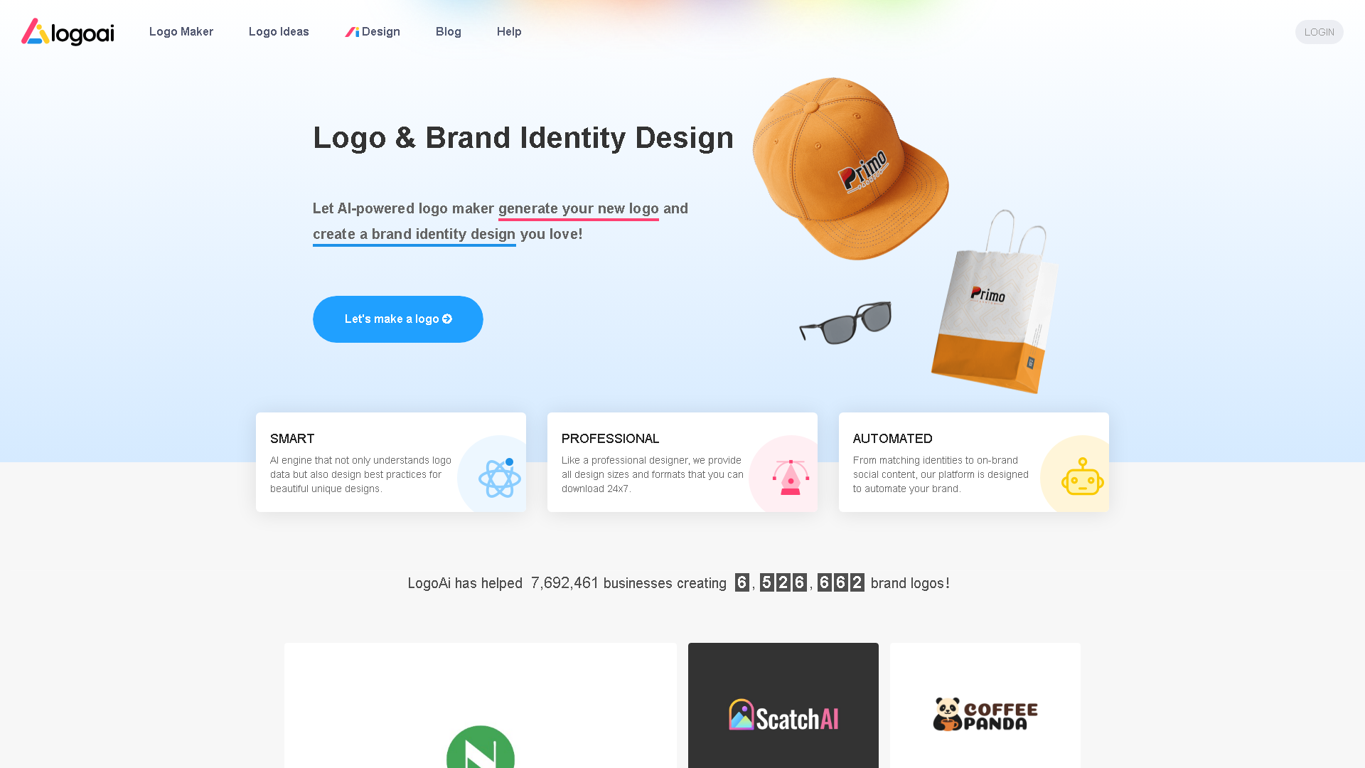 LogoAI Interface Screenshot - Writing & Editing Tool