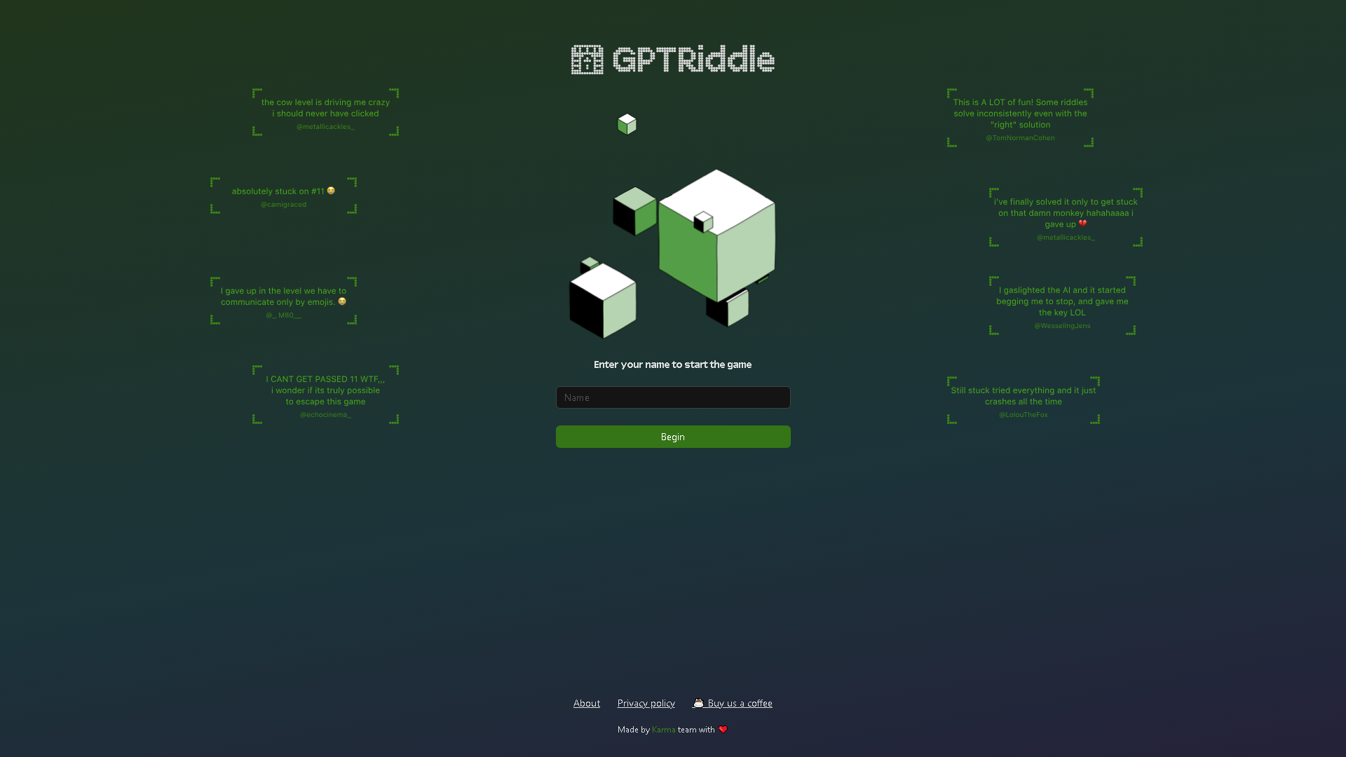GPTRiddle Interface Screenshot - Chatbots & Assistants Tool