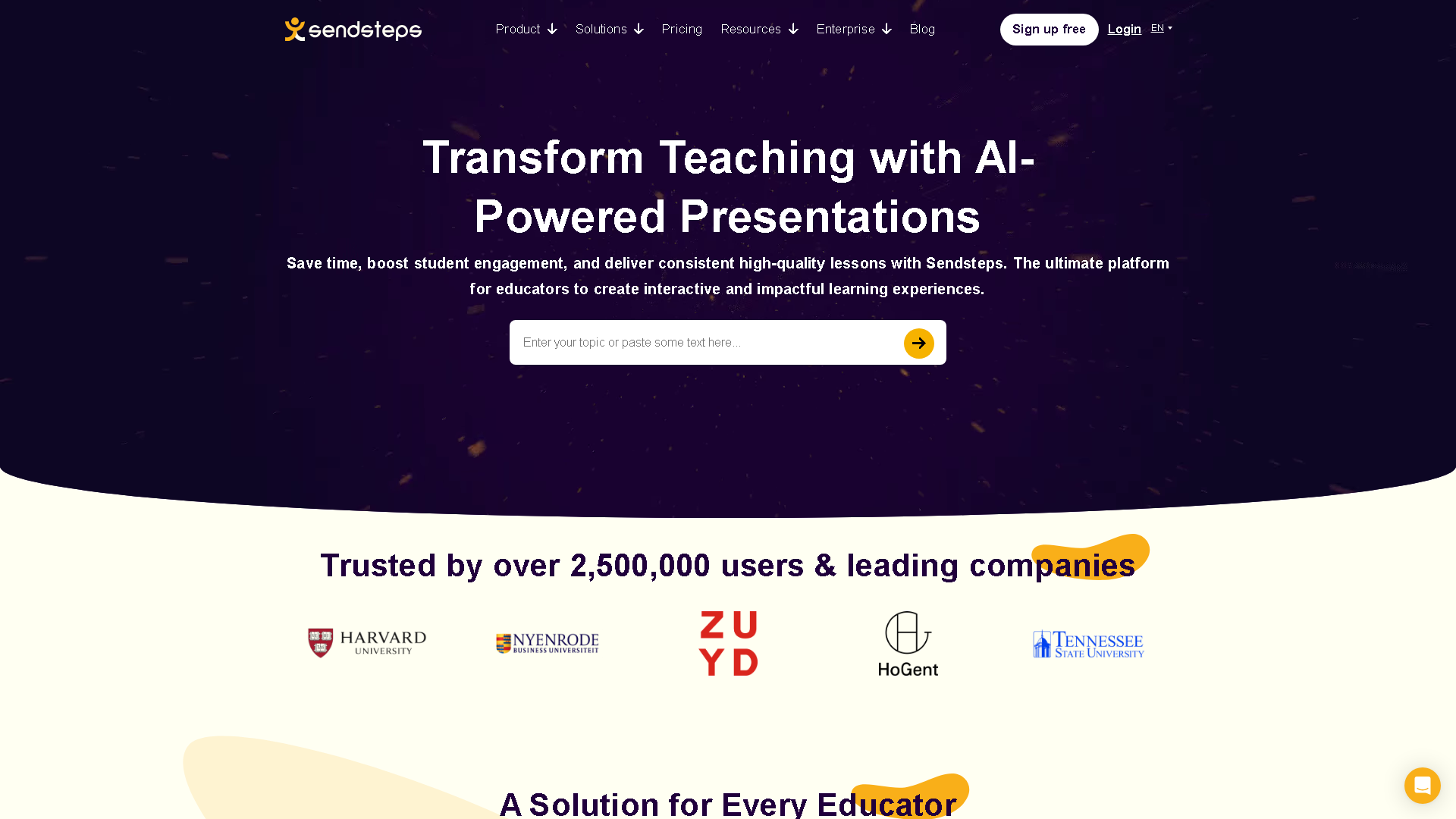 Sendsteps.ai Interface Screenshot - Education & Translation Tool