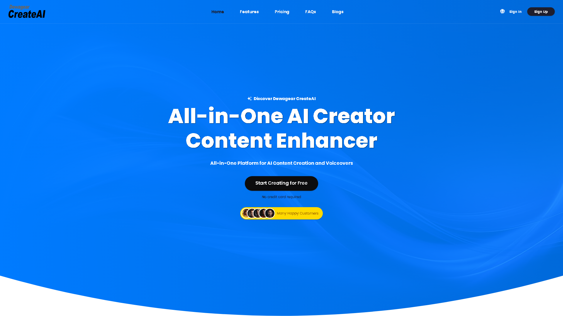 DaVinci AI (Dewagear CreateAI) Interface Screenshot - Voice Generation & Conversion Tool