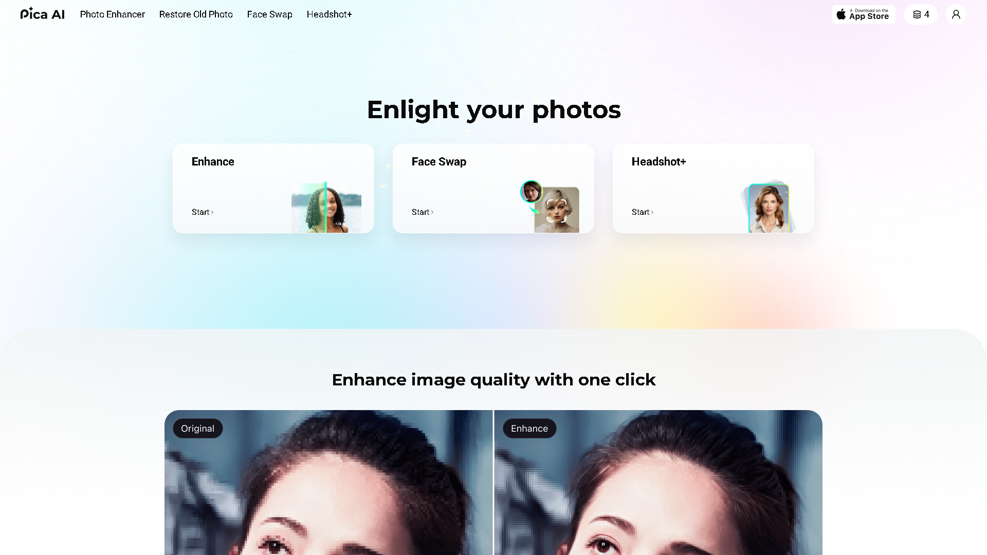 Pica AI Interface Screenshot - Image & Design Tool