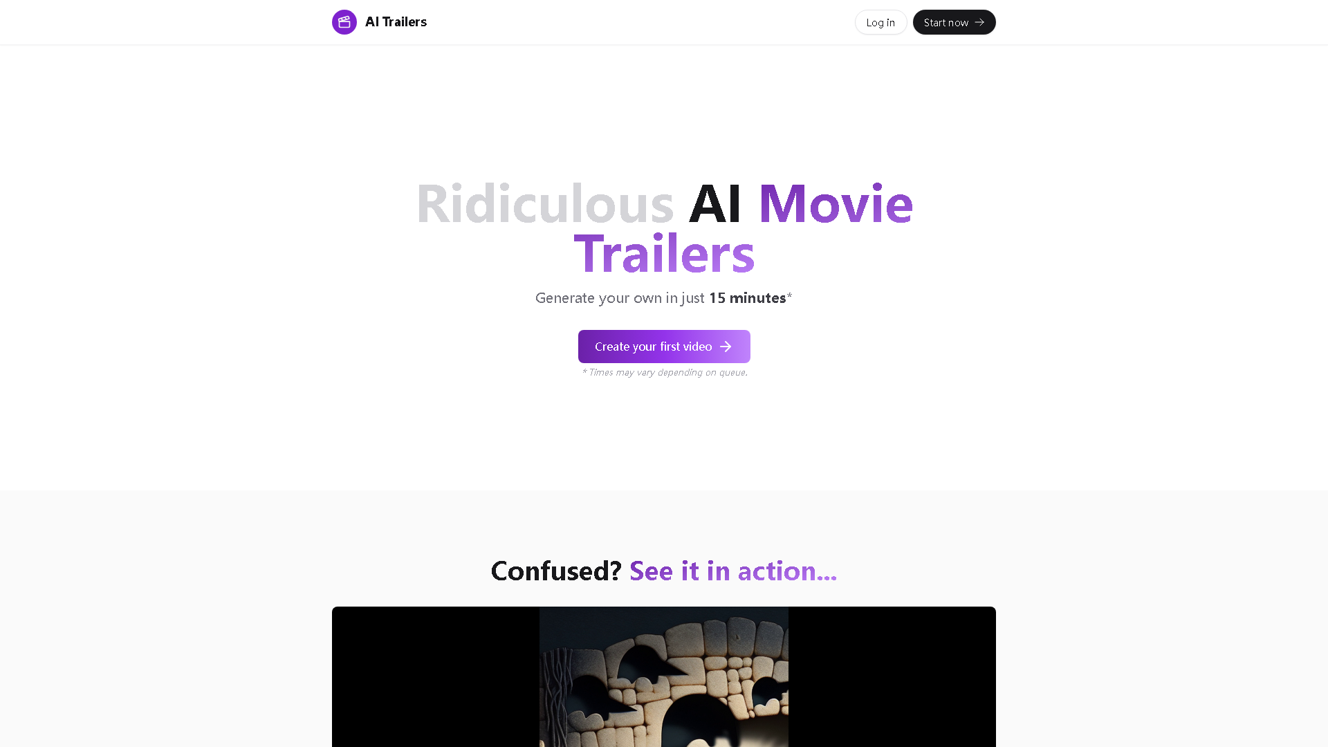 AI Trailers Interface Screenshot - Video & Animation Tool