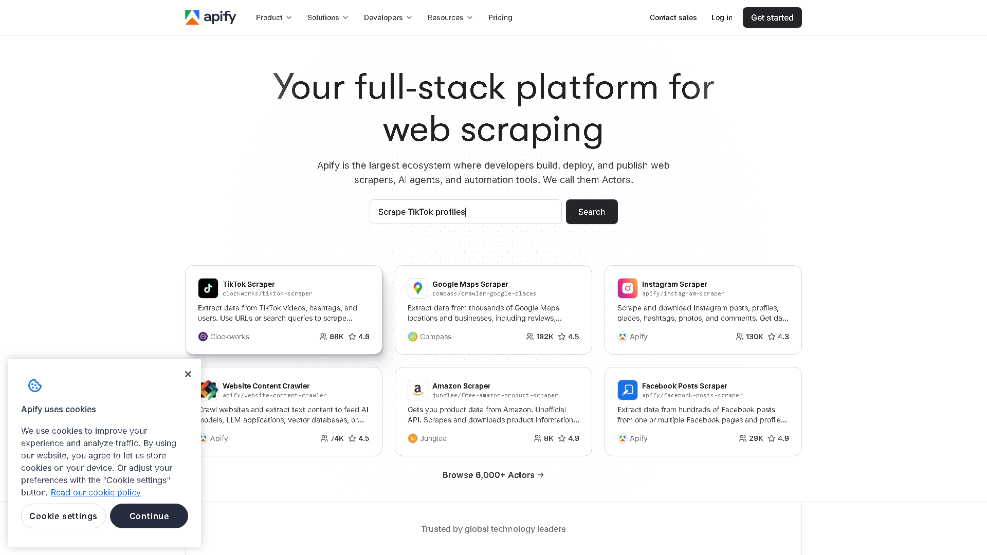 Apify Interface Screenshot - Coding & Development Tool